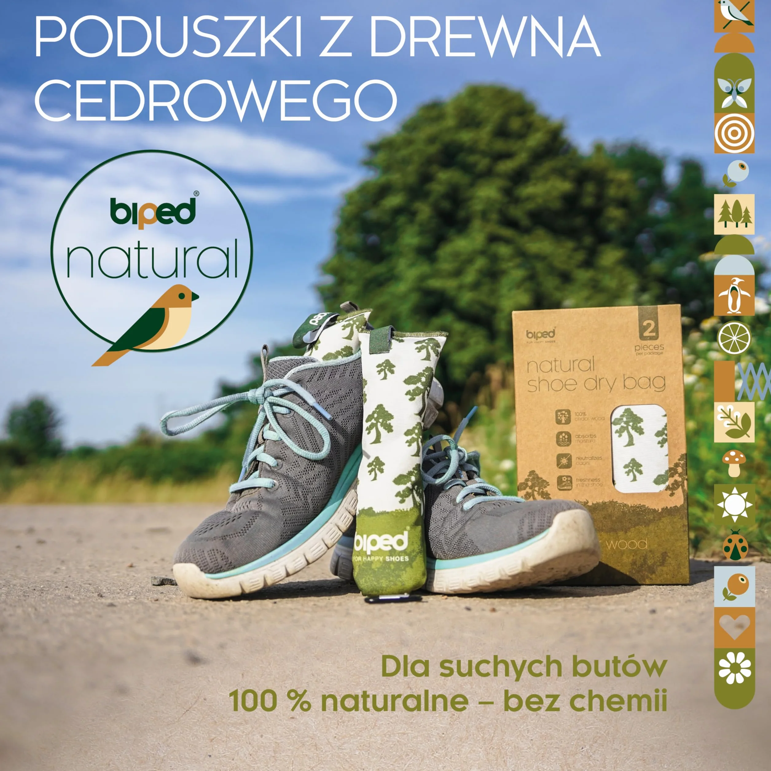biped natural suszarka do butów z drewna cedrowego – 1 para – naturalny odświeżacz butów bez chemii – eliminuje nieprzyjemne zapachy – wkładki zapachowe z2927