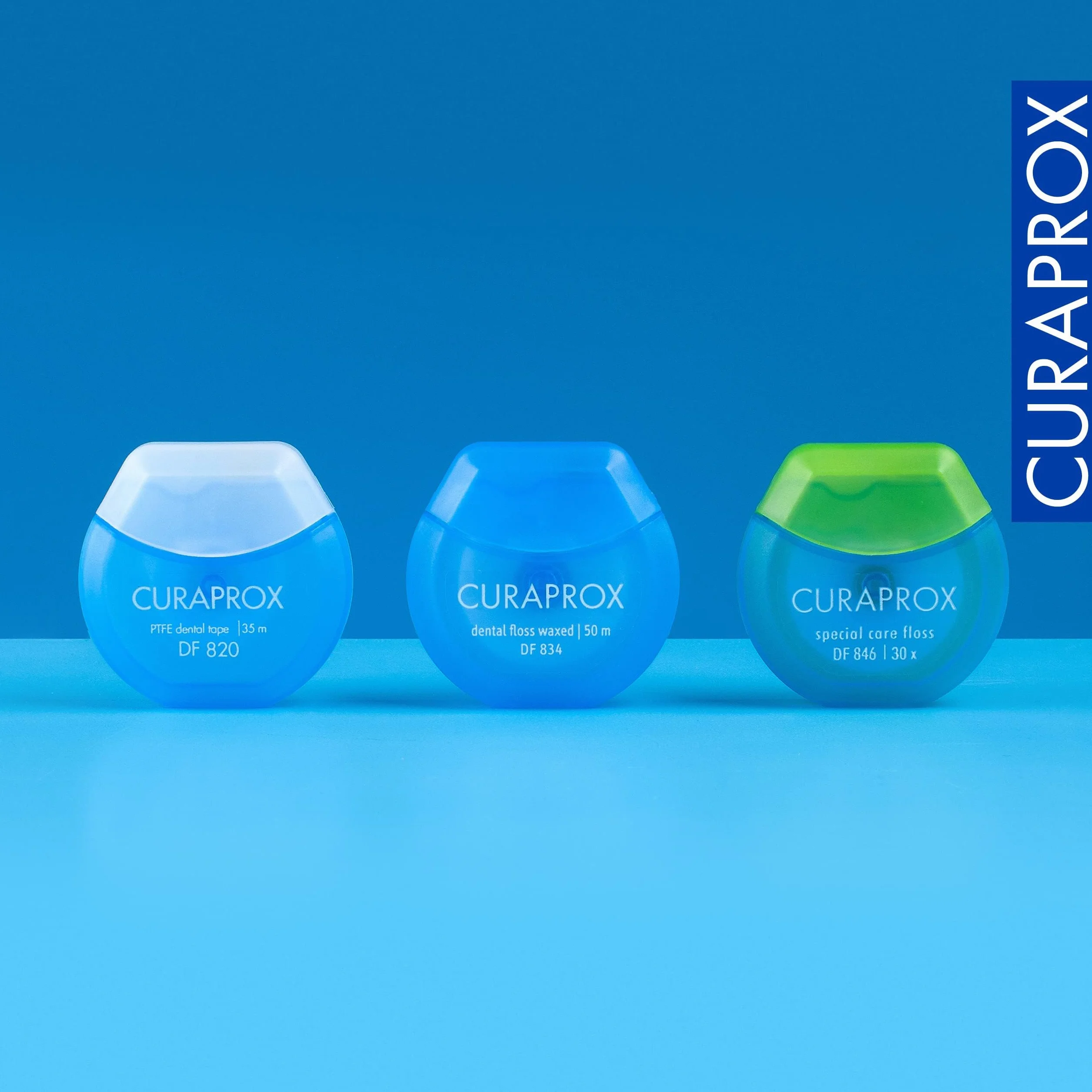 Curaprox DF 834 Nić Dentystyczna woskowana 50 m miętowy smak