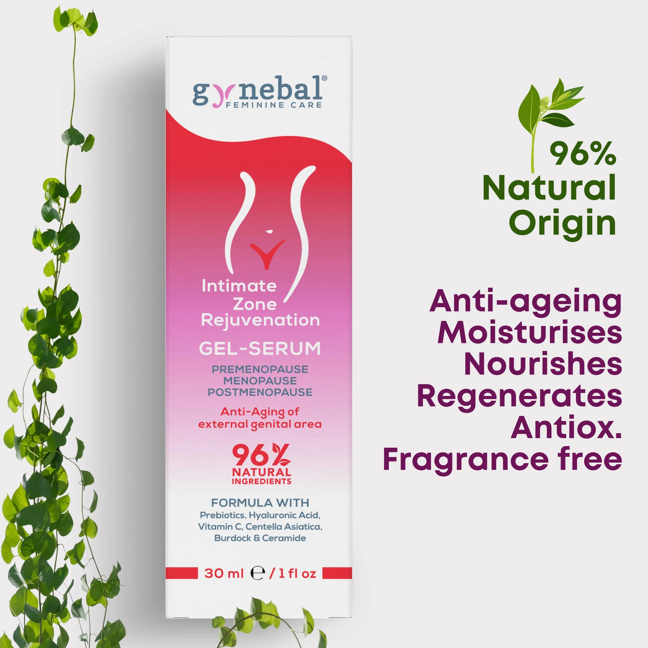 30 ml Intymny żel odmładzający srom - Supernawilżający Przeciwzmarszczkowy Ujędrniający Zewnętrzna strefa pochwy - Zmiany estetyczne spowodowane menopauzą, suchością, woskowaniem, poporodem