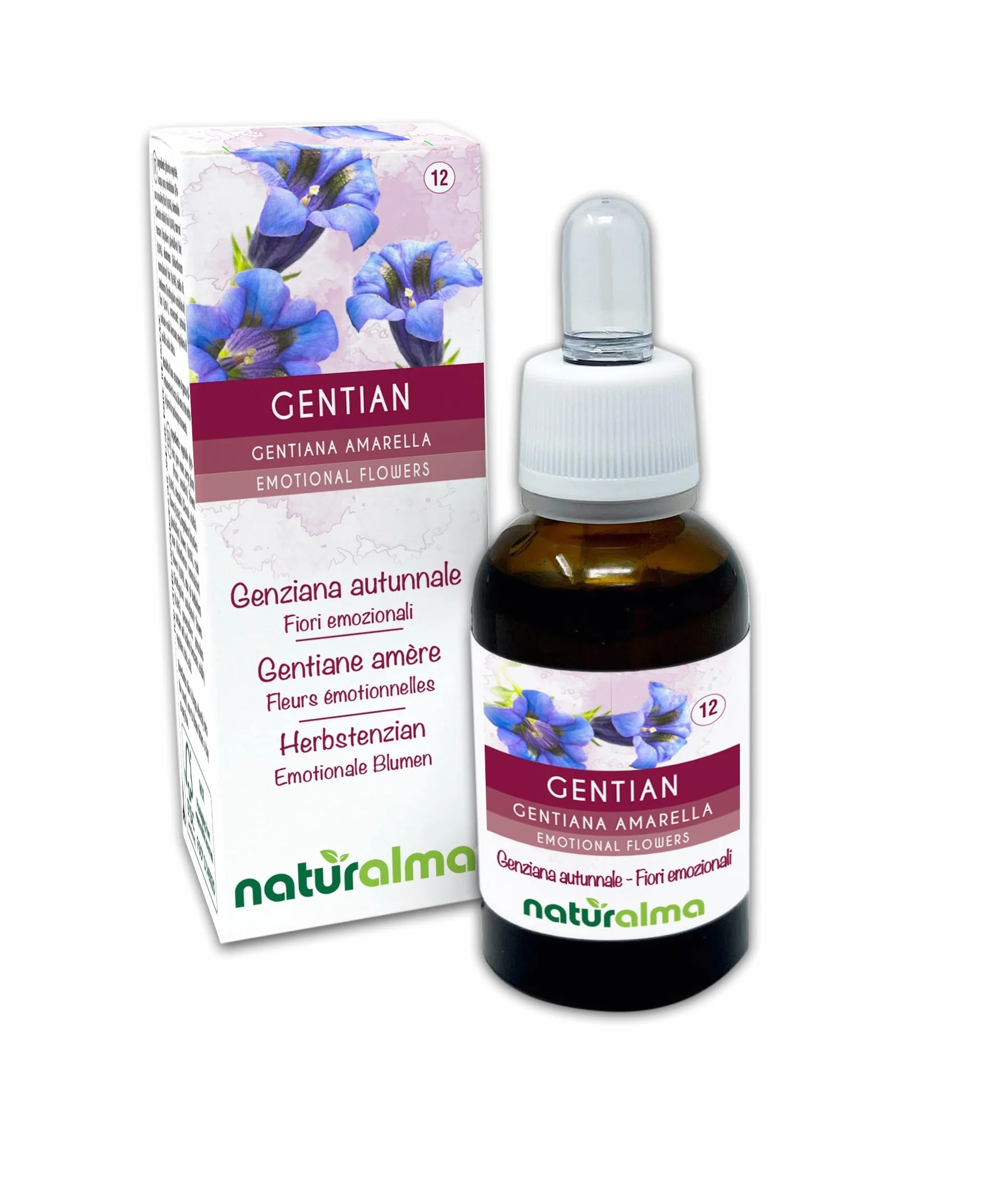 Naturalma Gentiana amarella Krople 30 ml Płynny ekstrakt bezalkoholowy Esencje kwiatowe Wegański