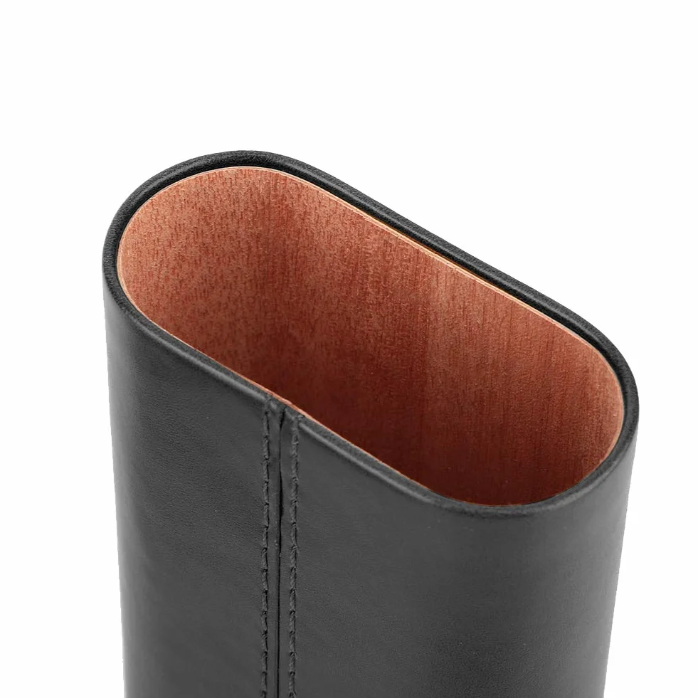 Etui na Cygara z Nożem i Pudełkiem, Podróżne dla Mężczyzn, Torba do Noszenia na 3 Palcach, Wyściełane Drewno, Humidor (Czarne)
