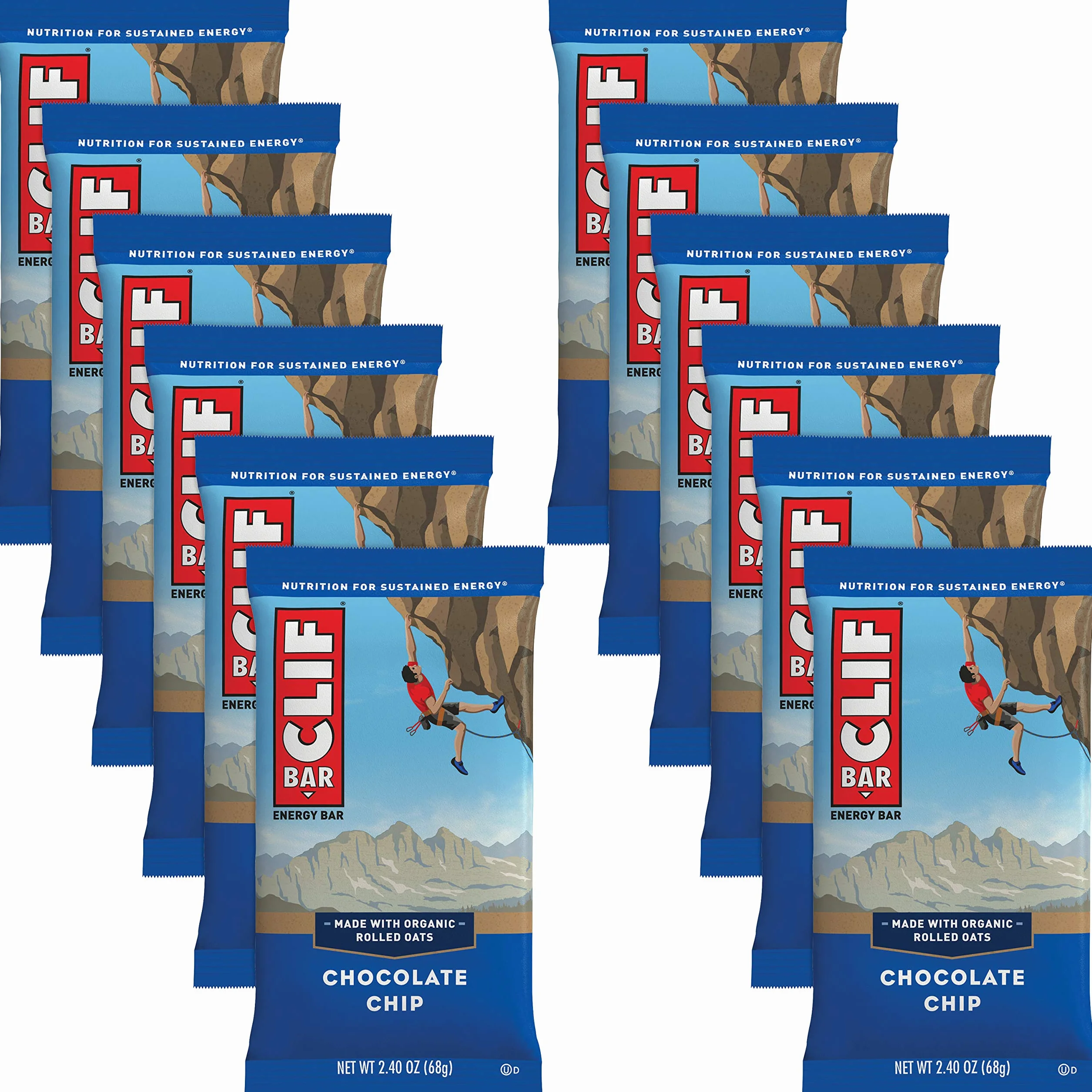 Clif Bar Baton energetyczny Chocolate Chip, 12 x 68 g