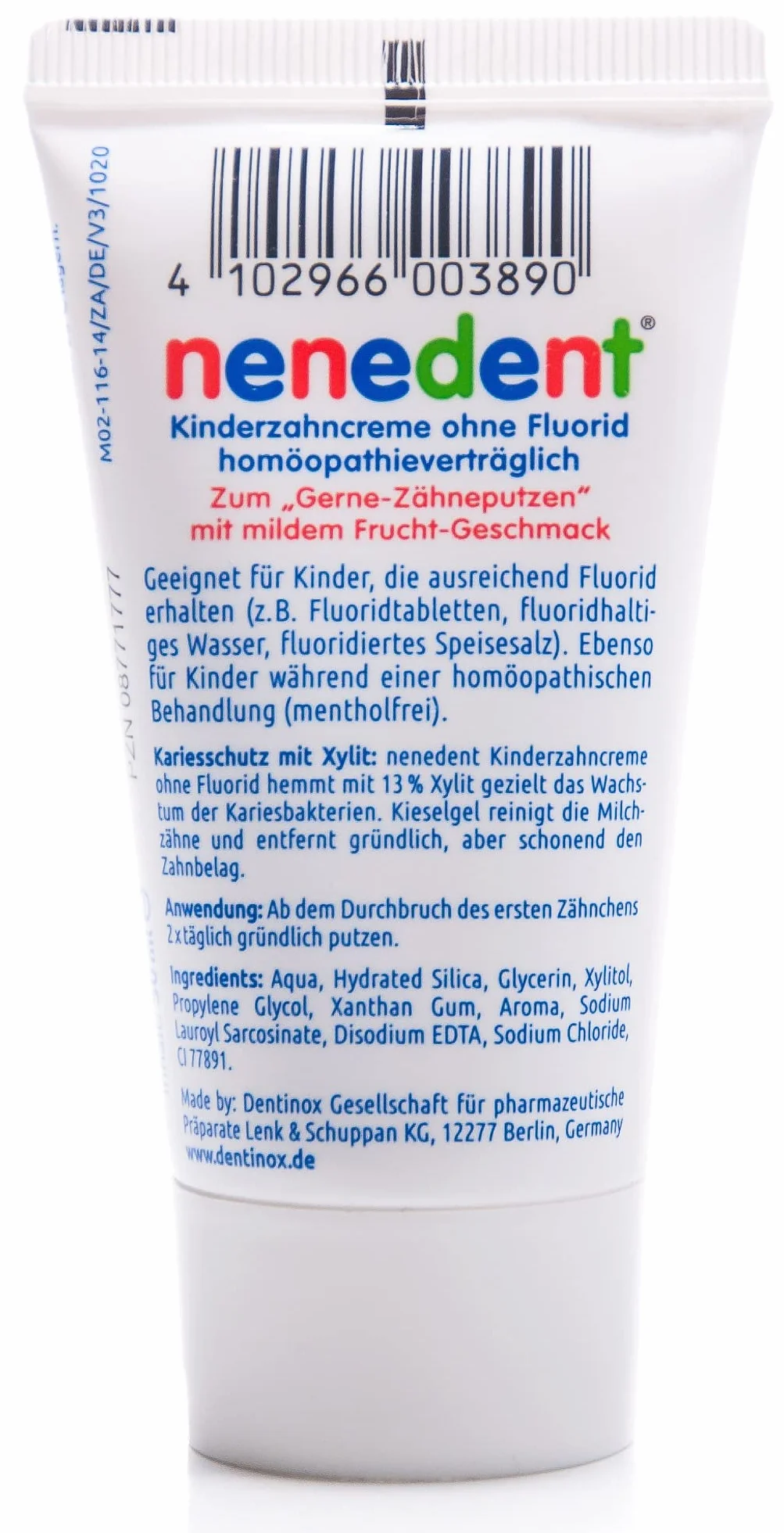 Nenedent Pasta do zębów dla dzieci bez fluoru, 3 x 50 ml