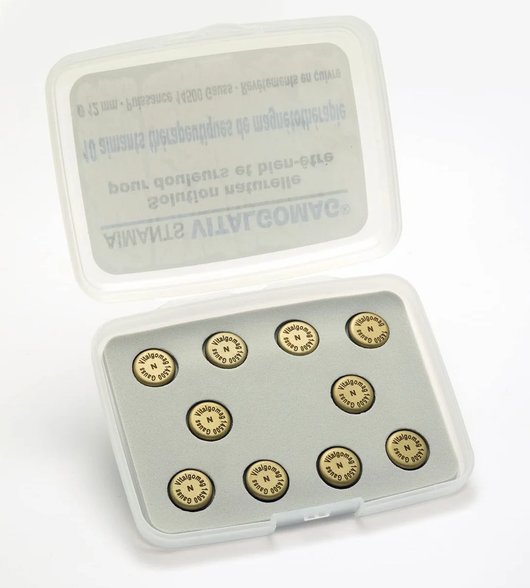 Magnesy terapeutyczne o mocy 14500 Gaussów i średnicy 12 mm Vitalgomag - Magnesy do magnetoterapii - Magnesy przeciwbólowe - Magnesy lecznicze - Medyczne magnesy na ból