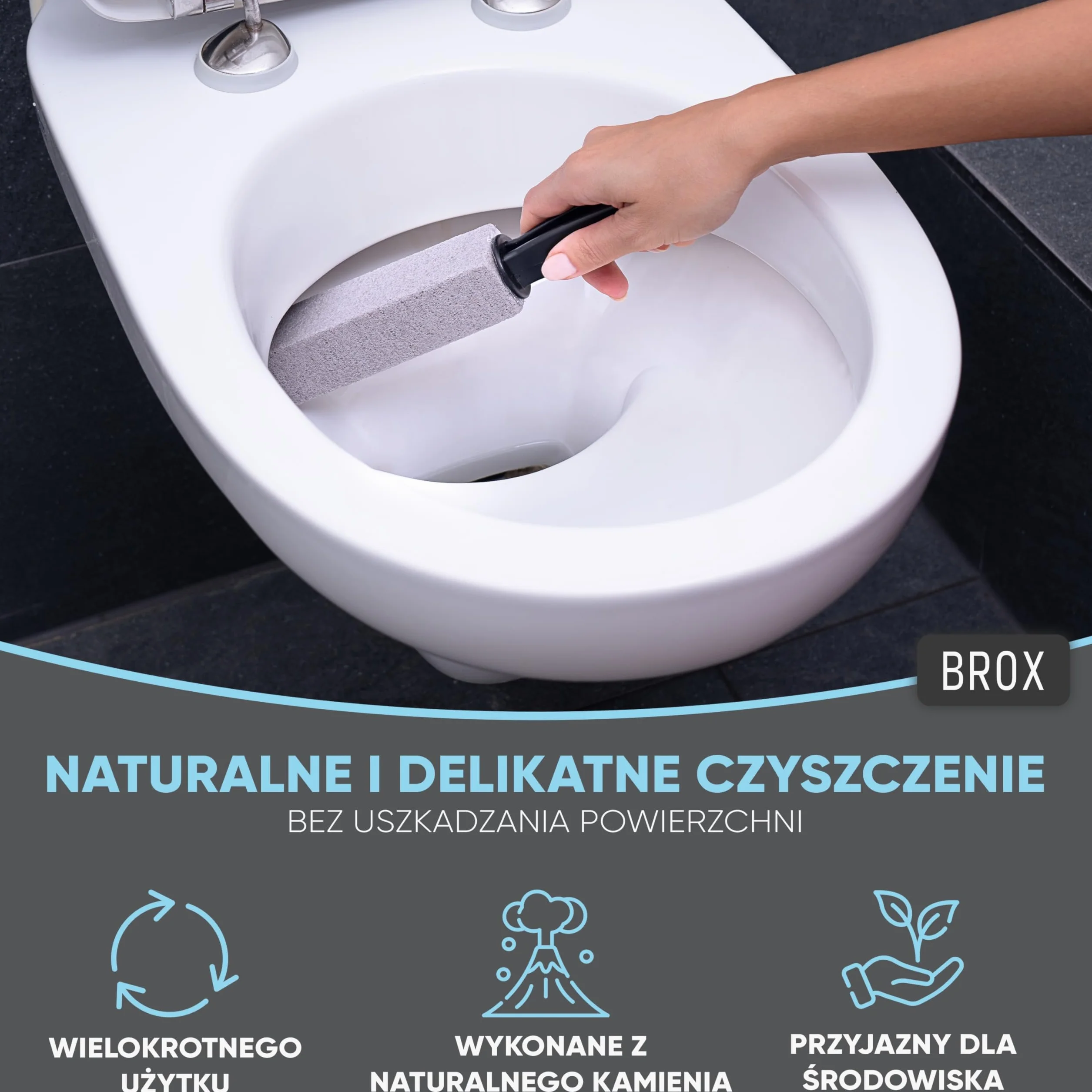BROX Bimsstein WC 3 sztuki – Środek do czyszczenia toalet z kamienia pumeksowego