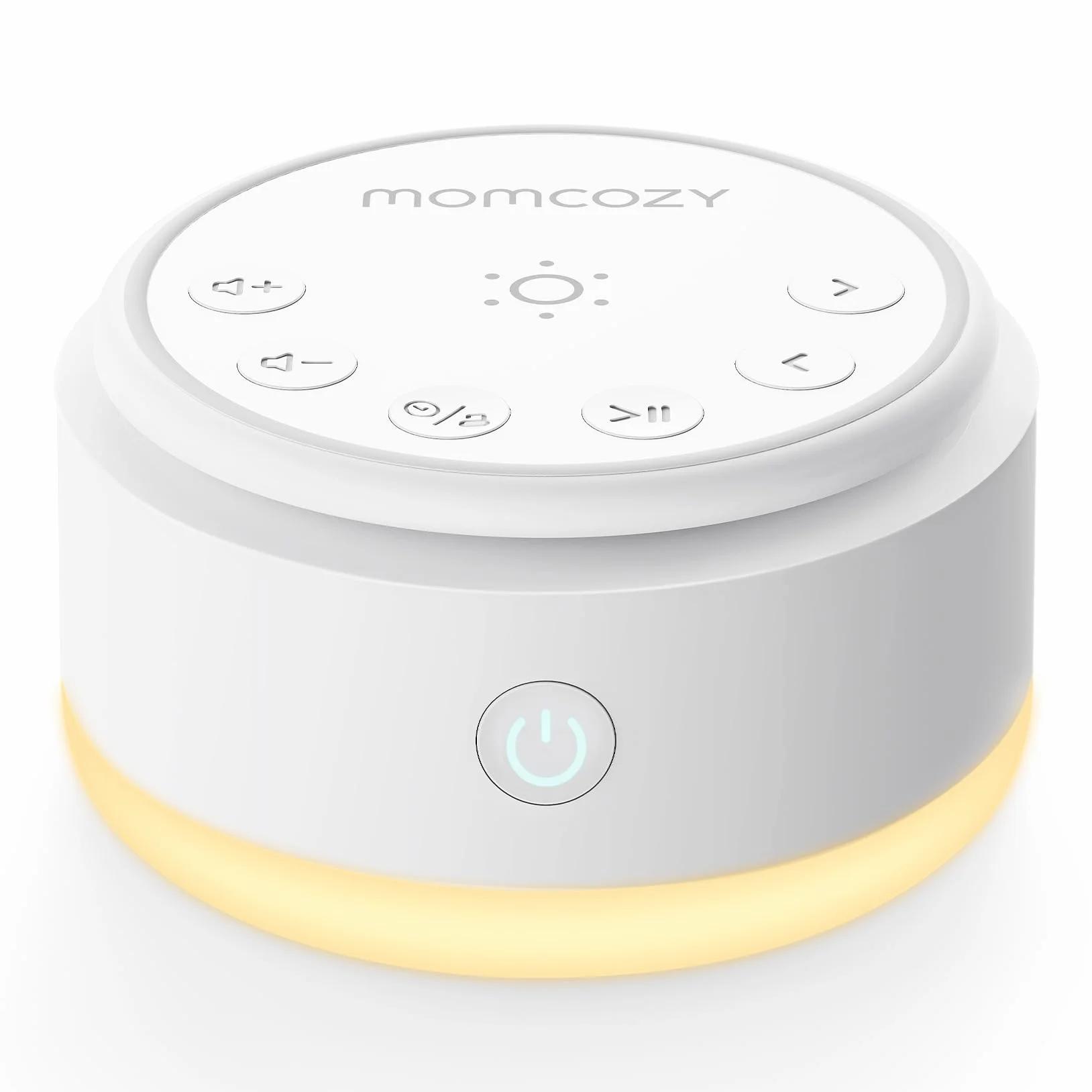 Momcozy Geräuschmaschine dla niemowląt 20 Kojących Dźwięków Dotykowe Światło Przenośny Biały Hałas Timer Do Zasypiania Żółty