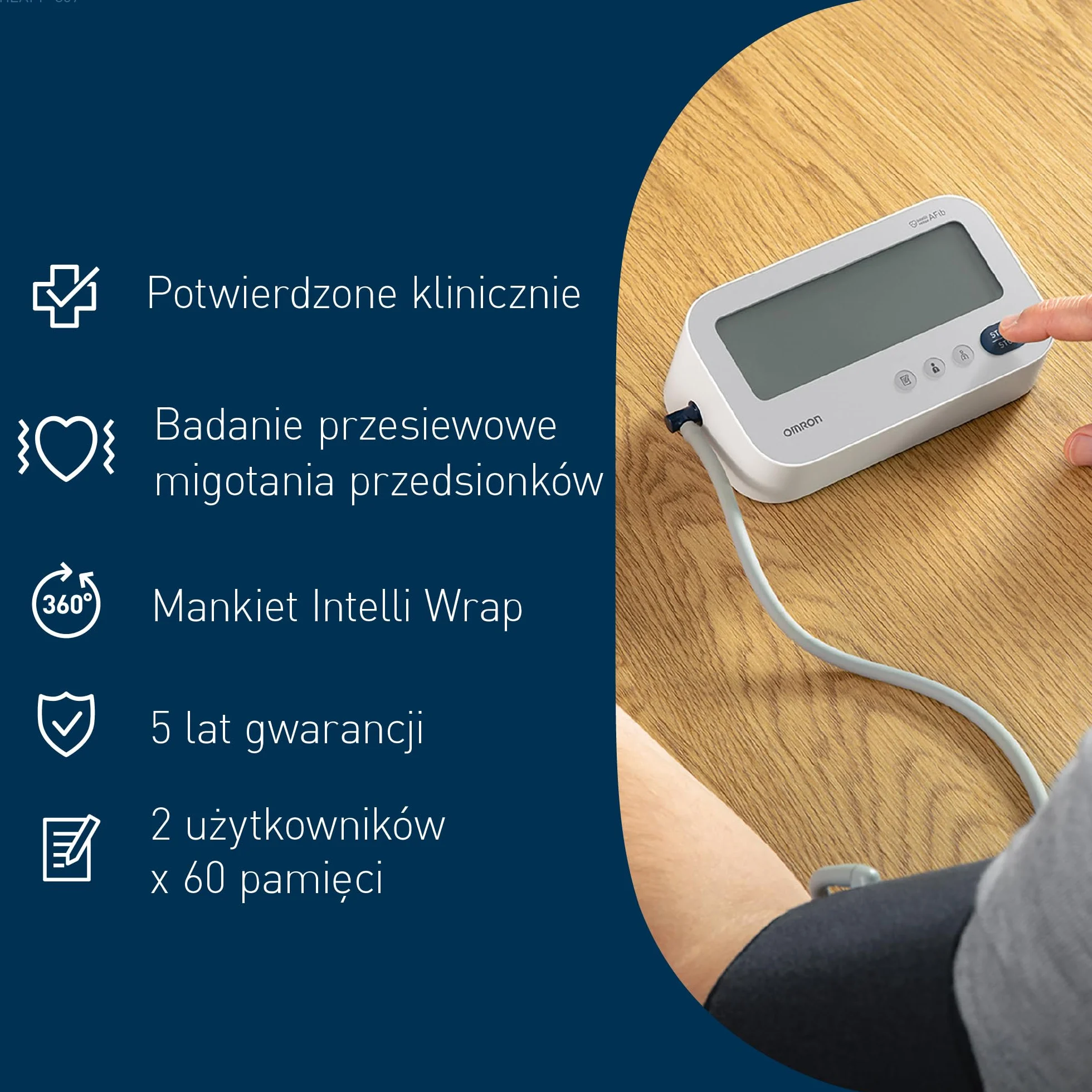 OMRON X3 Comfort AFib Ciśnieniomierz Naramienny, Zatwierdzone Klinicznie Urządzenie Mierzące Ciśnienie Krwi z Mankietem Intelli Wrap (22-42 cm), Precyzyjny Aparat do Mierzenia Ciśnienia