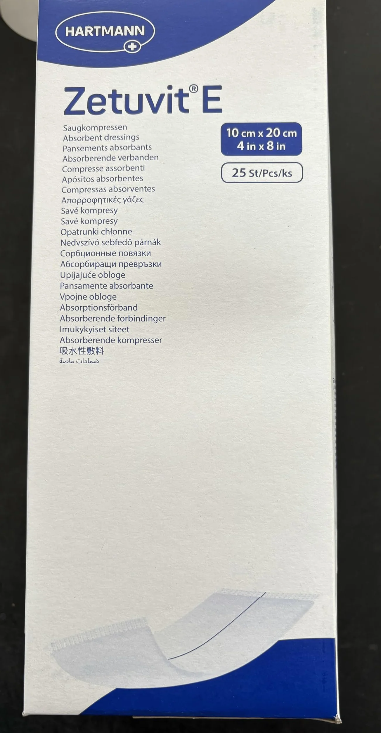 Paul Hartmann AG Kompresy ssące sterylne 10 x 20 cm, 25 sztuk