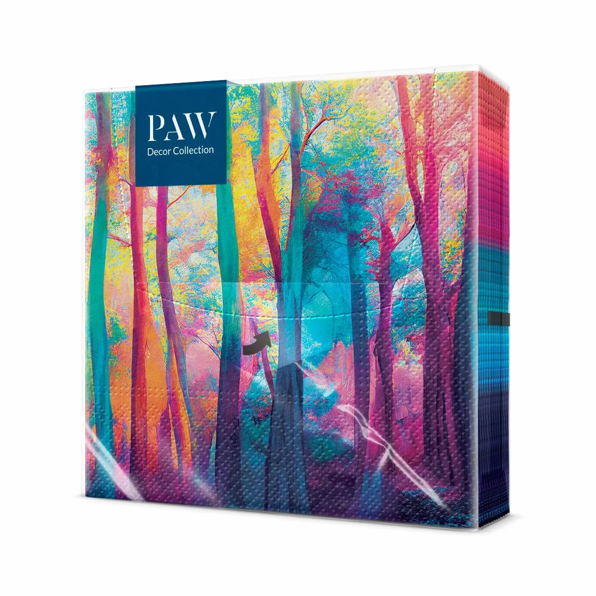 Paw - Serwetki papierowe 3-warstwowe (33 x 33 cm) I 20 sztuk I Idealne na urodziny, imprezy, wesela, komunię i uroczystości Dekoracja stołu, kolorowe serwetki papierowe I Kolorowy magiczny las
