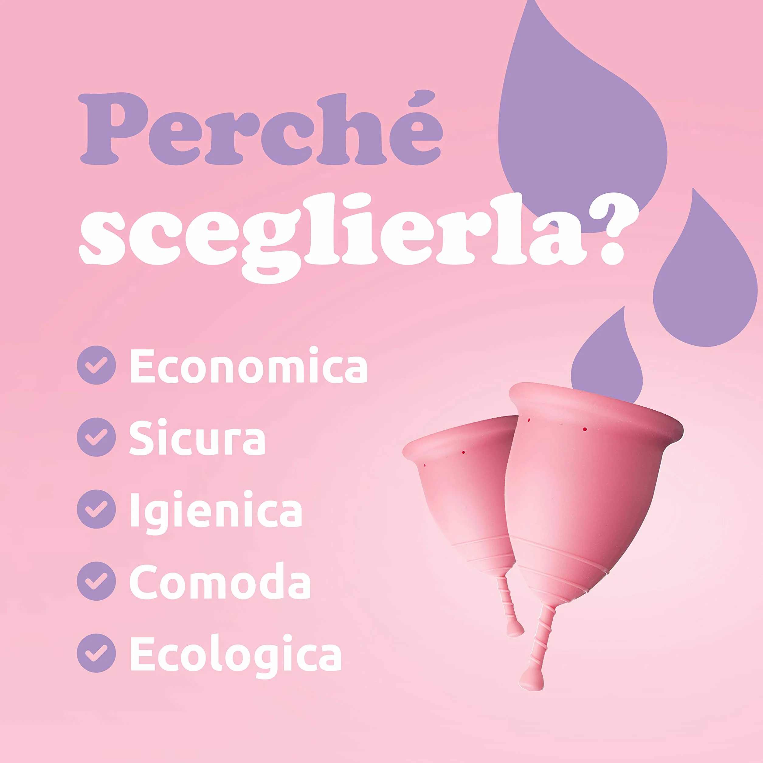 Tęczowy kubek menstruacyjny wyprodukowany we Włoszech z silikonu medycznego bez lateksu i dodatków, wygodny, ekologiczny, bezpieczny, w wielu wariantach, miękki kubek menstruacyjny, kolor cyklamenowy,