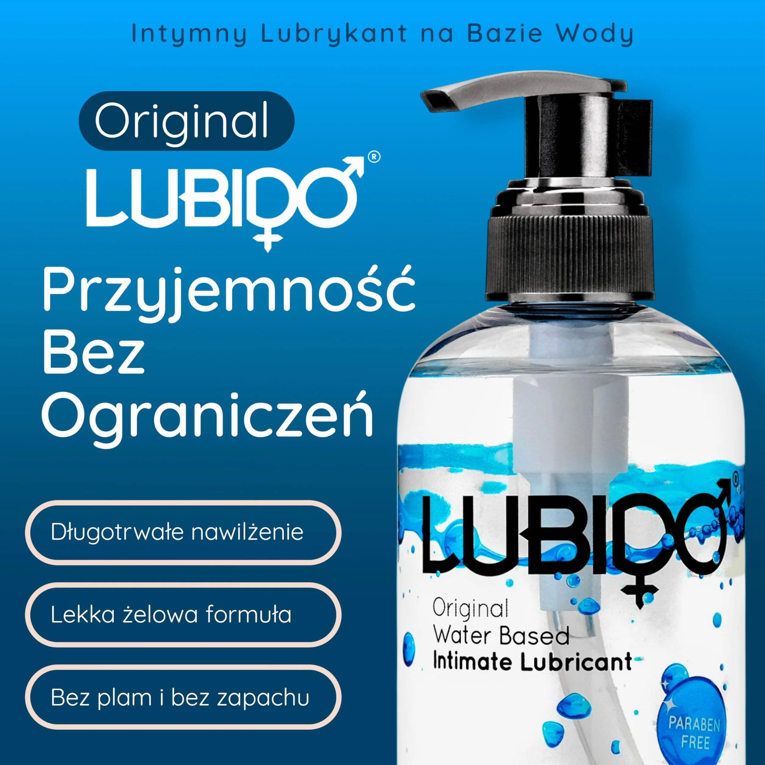 Oryginalny żel intymny na bazie wody bez parabenów od Lubido – Mega 500ml (Zestaw 2)