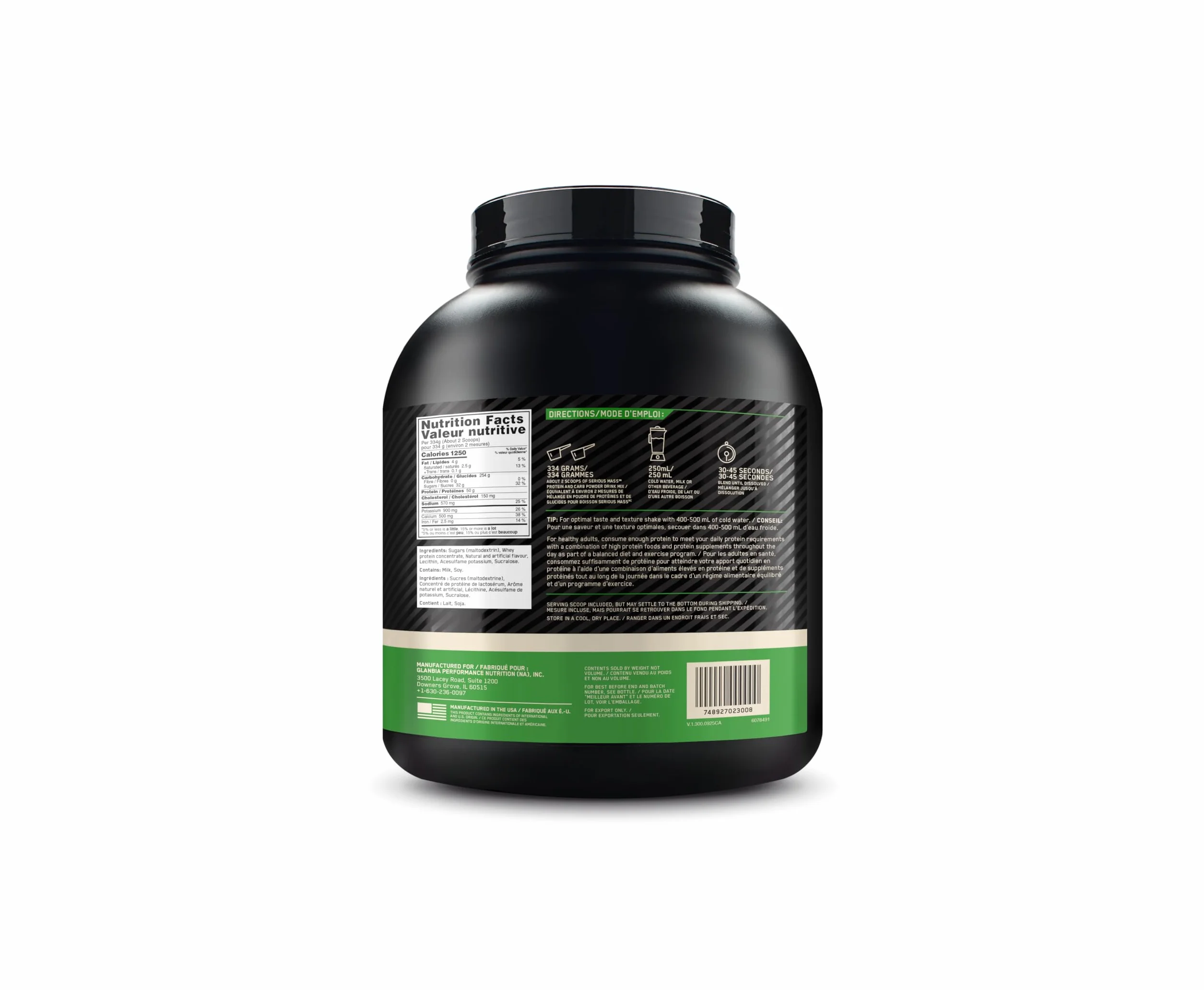 Optimum Nutrition Serious Mass Gainer Wysokokaloryczna Odżywka Białkowa Waniliowy 2,73 kg 8 Porcji