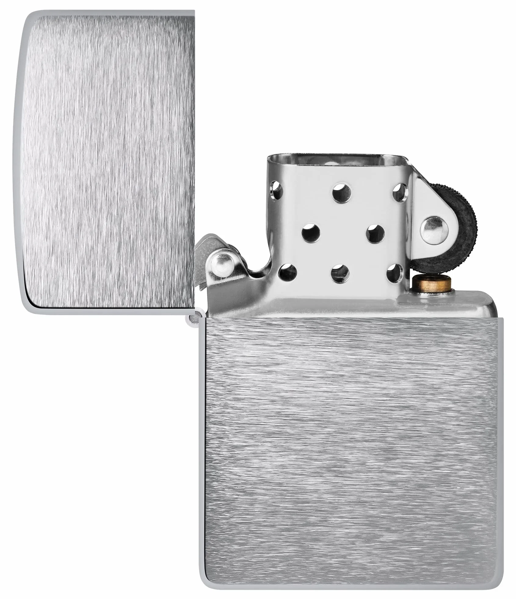 Zippo Zapalniczka Sztormowa Szczotkowany Chrom z Bocznym Grawerunkiem Płomienia Wielokrotnego Użytku Odporna na Wiatr Made in USA