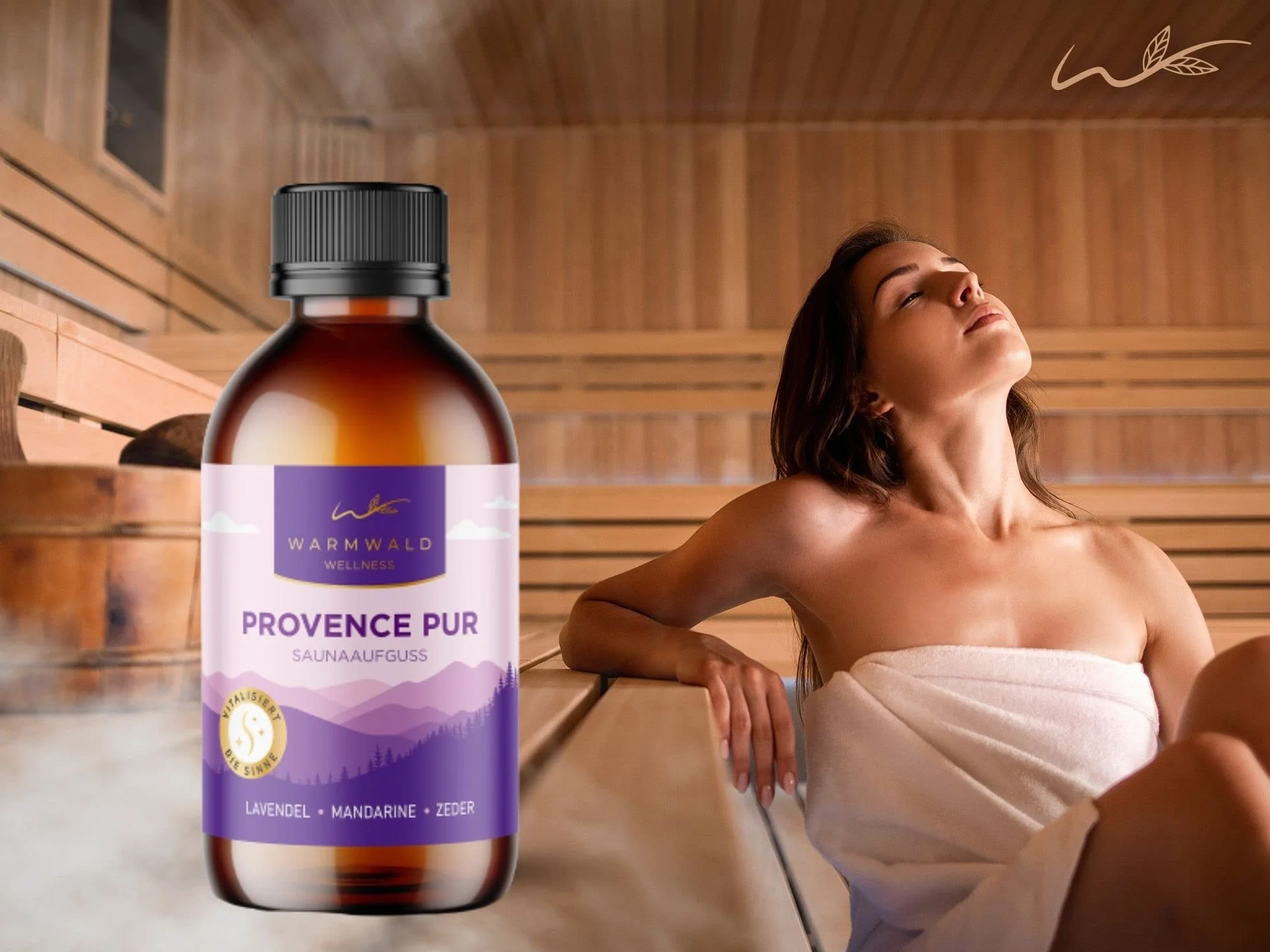 Napar do sauny – środek do zaparzania sauny z naturalnymi olejkami eterycznymi – olejek do sauny – zapach lawendy, mandarynki, cedru (Provence PUR – 100 ml)..