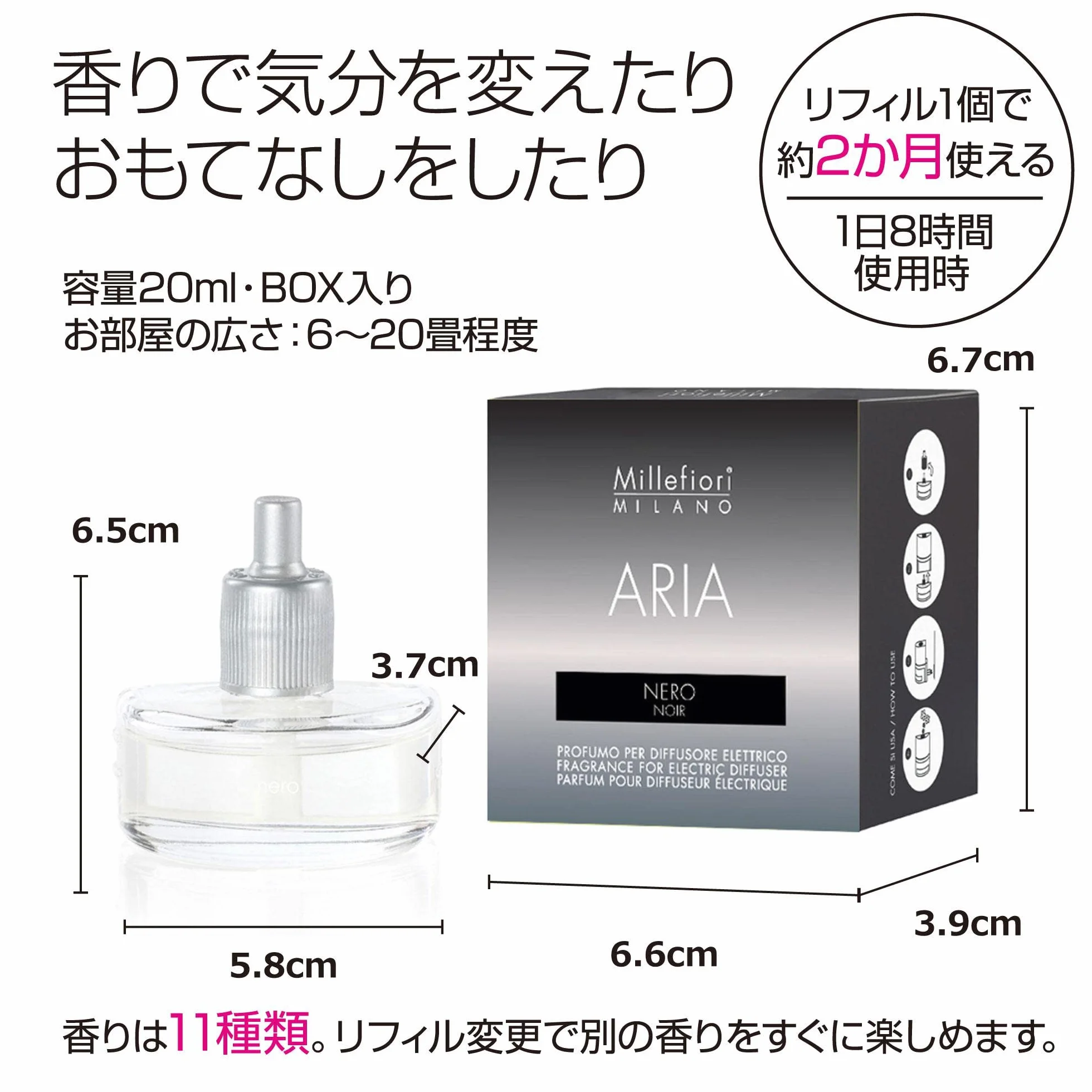 Millefiori Milano Refill Aria Nero Electric Diffuser