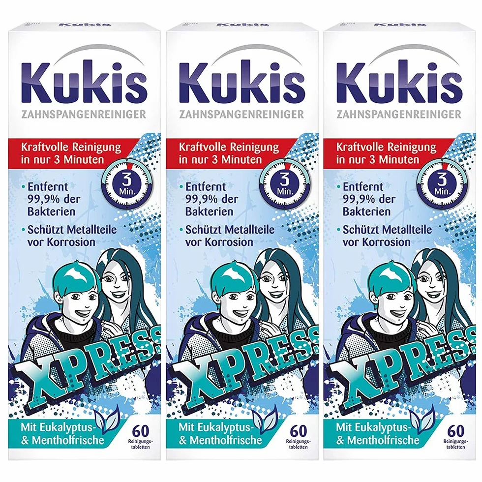 Kukident Kukis tabletki do czyszczenia aparatów ortodontycznych 3 x 60 sztuk