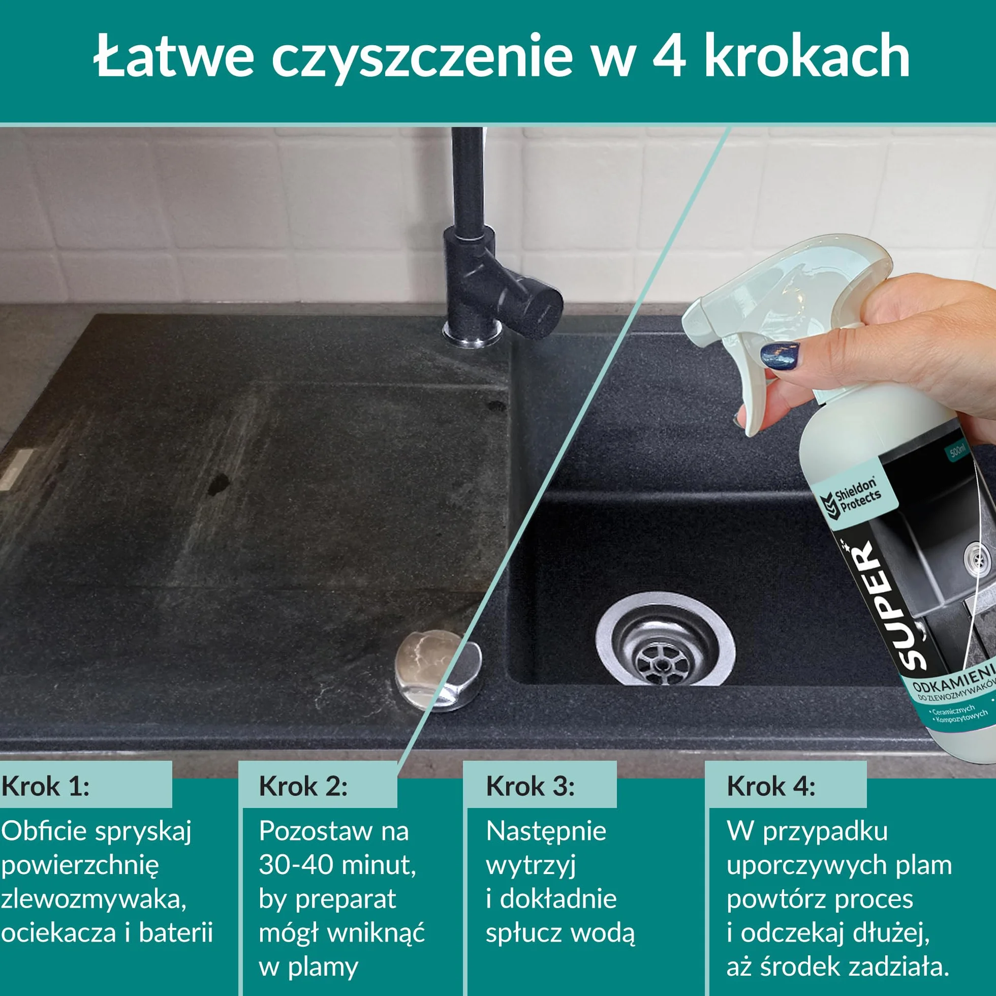 Shieldon Protects SUPER Silny odkamieniacz do zlewozmywaków granitowych 500 ml