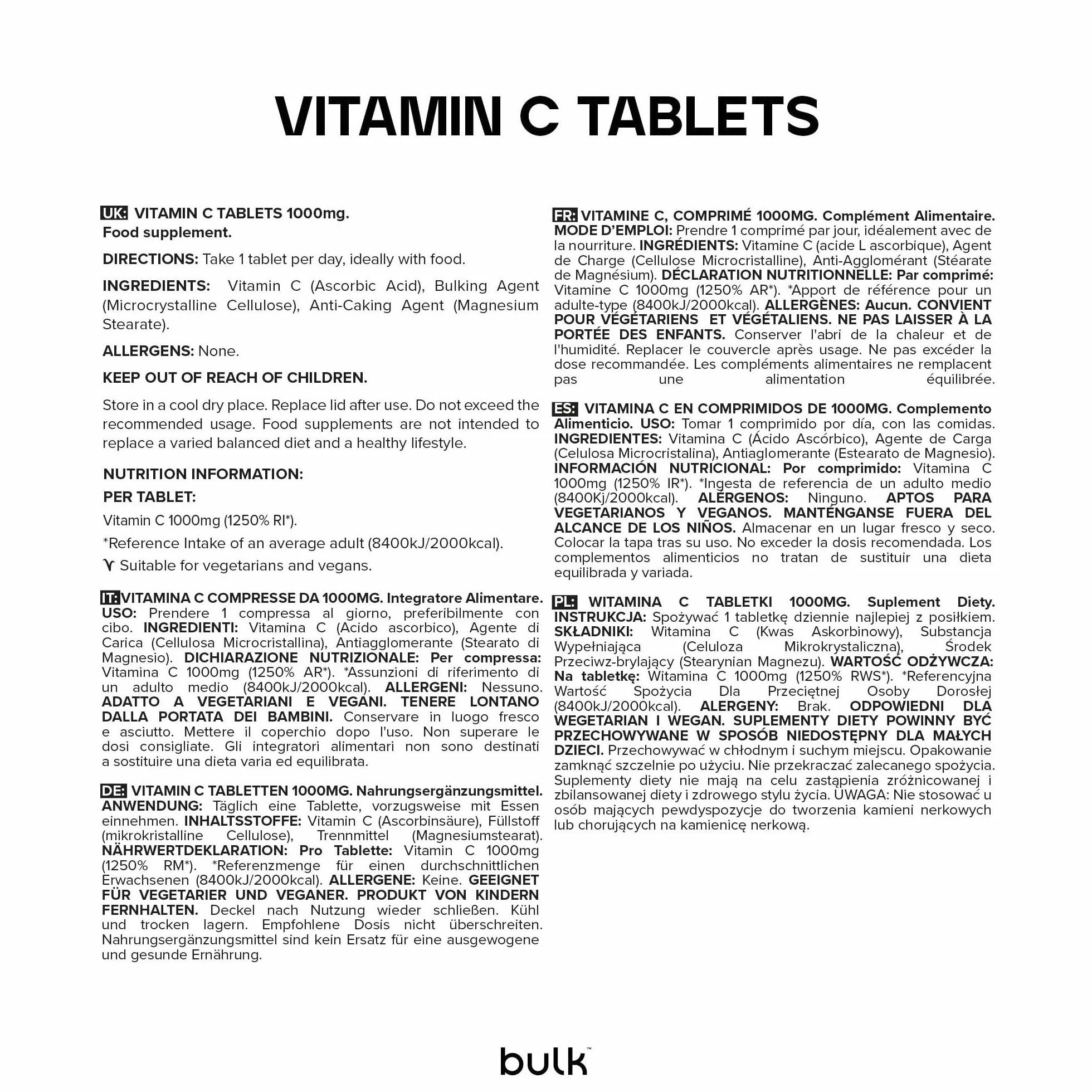 Witamina C 1000 mg w tabletkach, 90 tabletek