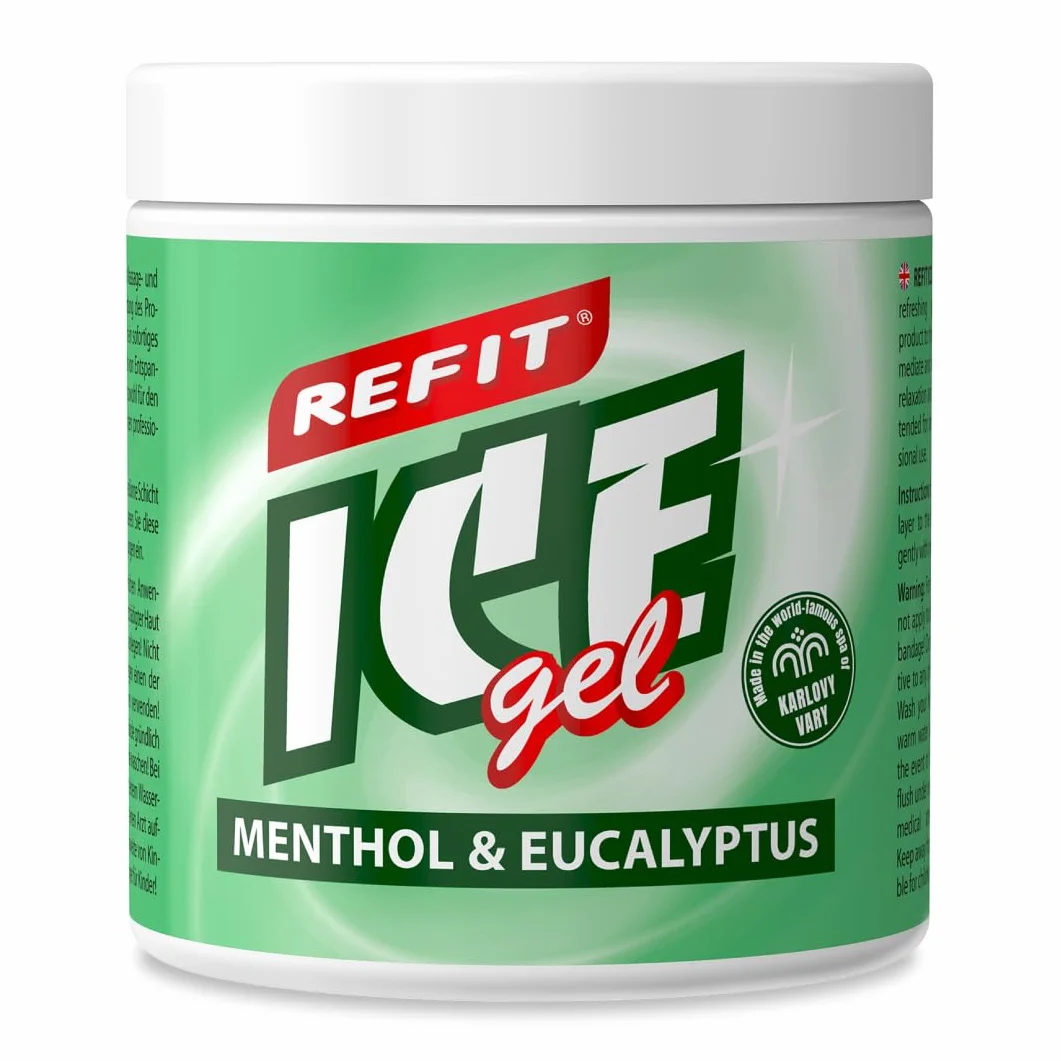 Refit Ice Gel Menthol & Eukaliptus 230 ml – Żel przeciwbólowy naturalna moc chłodzenia mentolu zapach eukaliptusa dla pleców mięśni i stawów maść do masażu