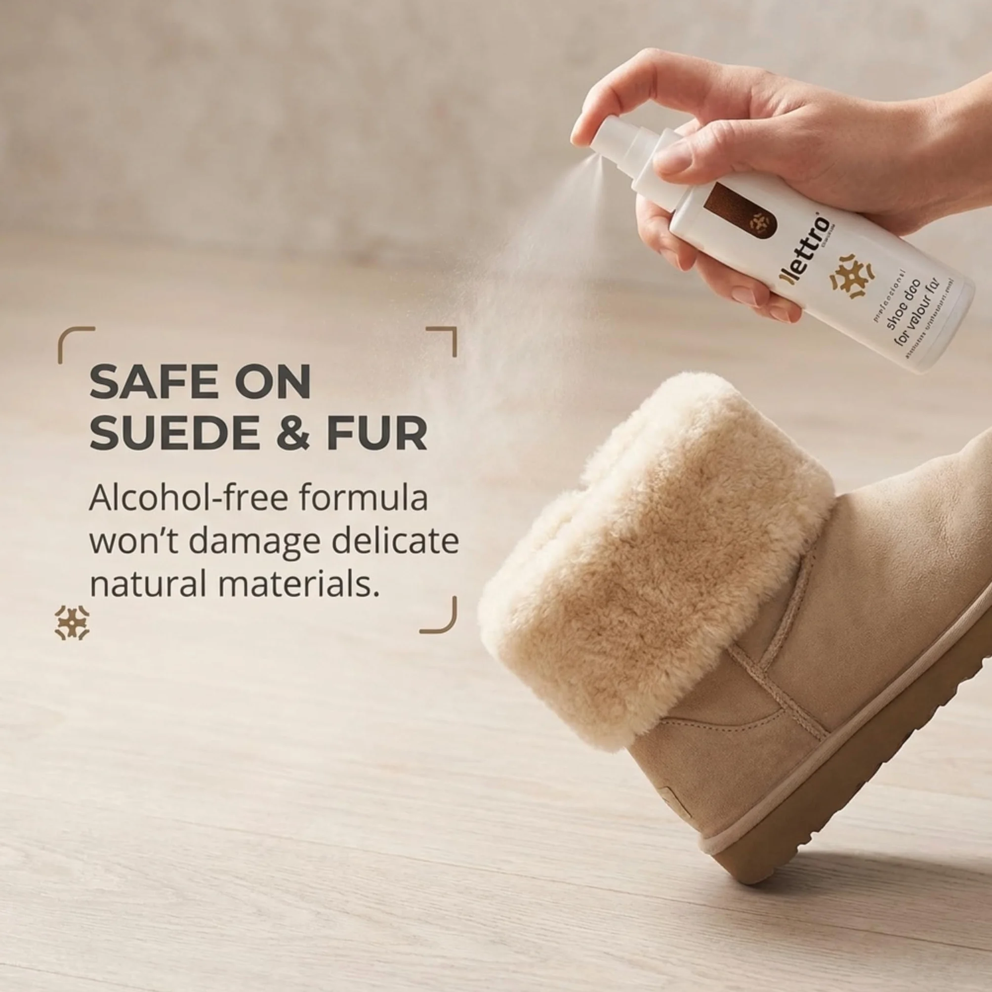 Lettro Dezodorant do Butów w Sprayu (100ml) – Trwały Dezodorant do Obuwia – Dezodorant Odświeżający – Spray Eliminujący Zapachy – Doskonały do Weluru, Zamszu, Owczej Skóry i Nubuku