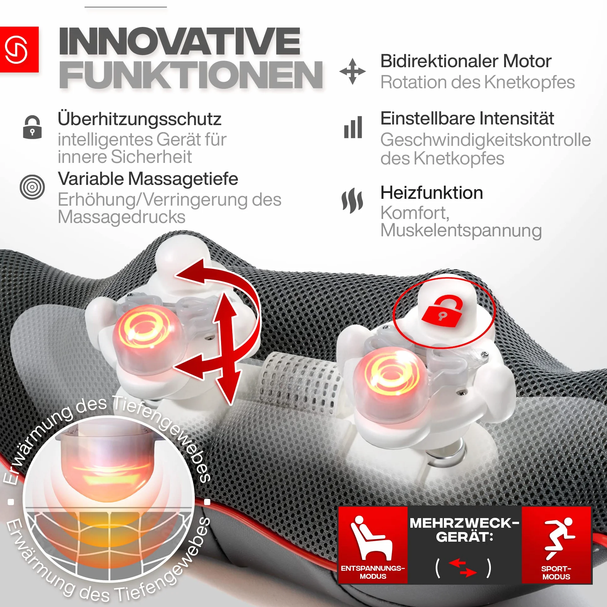 Shiatsu masażer karku z ogrzewaniem do szyi pleców ramion