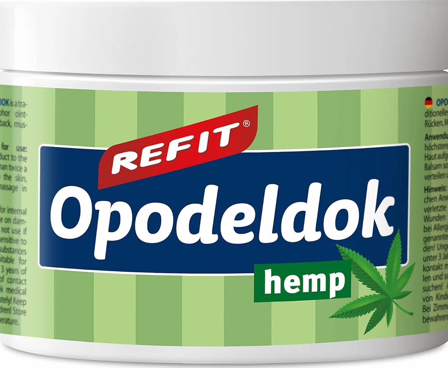Refit Opodeldok Maść Konopna XXL 500 ml - Extra Żel Przeciwbólowy, Maść z Kamforą z olejem z nasion konopi - dla pleców, mięśni i stawów - Krem regenerujący po każdym wysiłku fizycznym