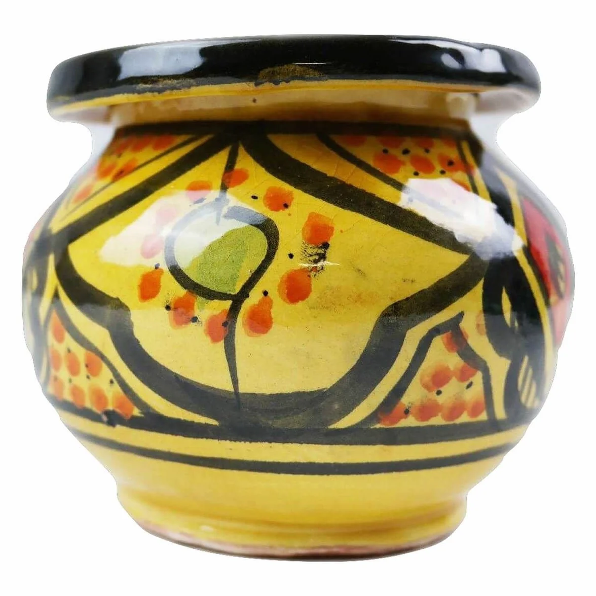 Marokańska popielniczka ceramiczna orientalna duża żółta