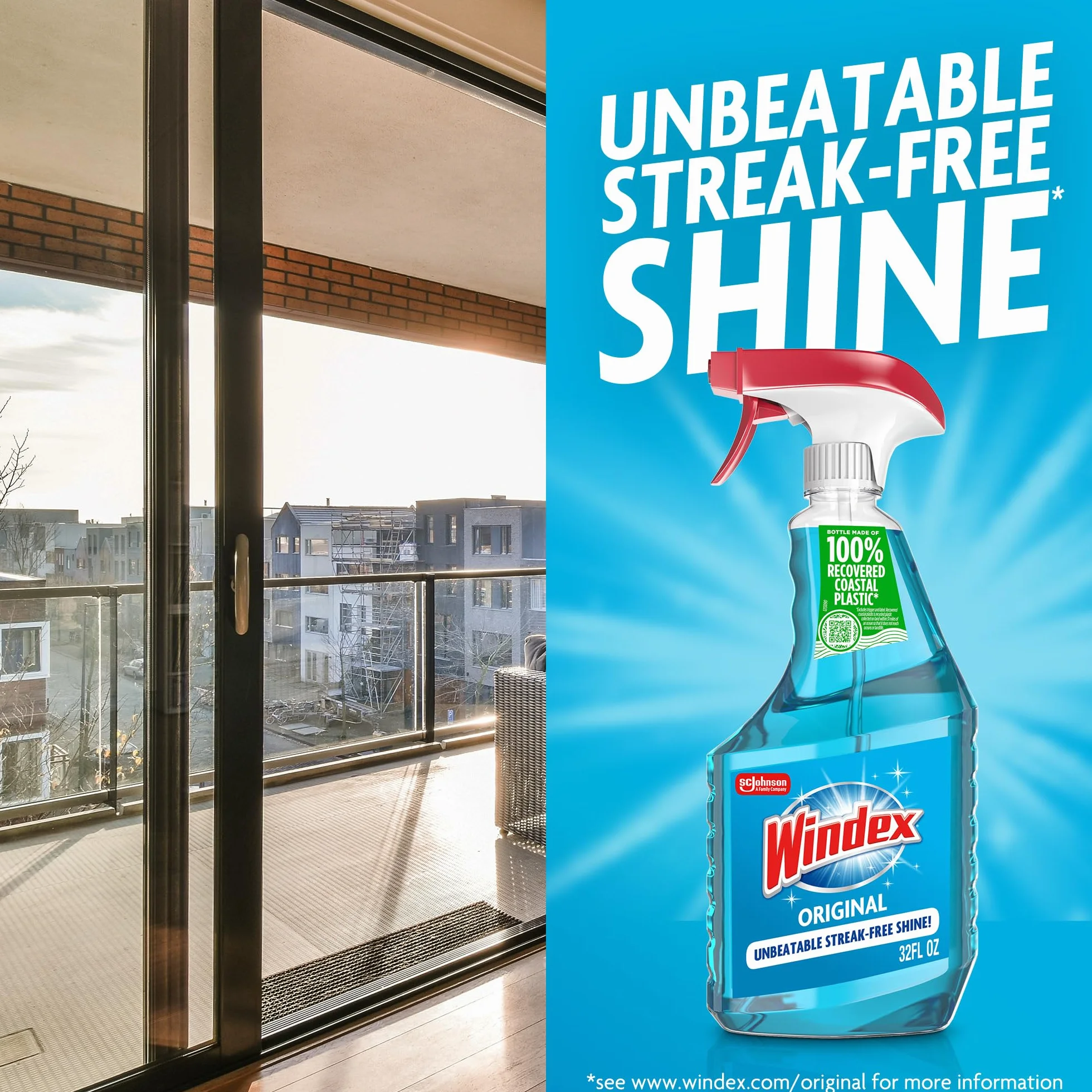 Windex 01980070195 oryginalny środek do czyszczenia szkła, pojemność 23,0 uncji płynu