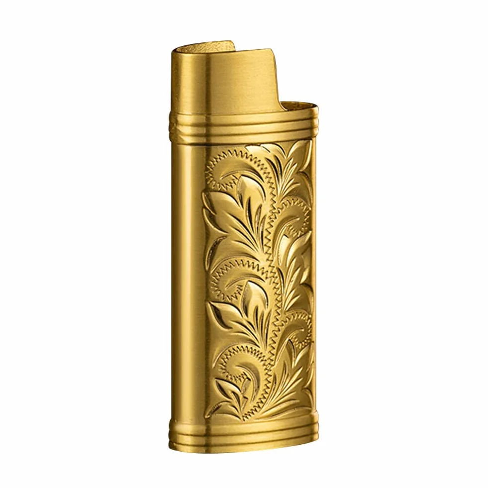 BYNYXI 3 sztuki etui na zapalniczkę vintage metalowe z łańcuszkiem do mini BIC