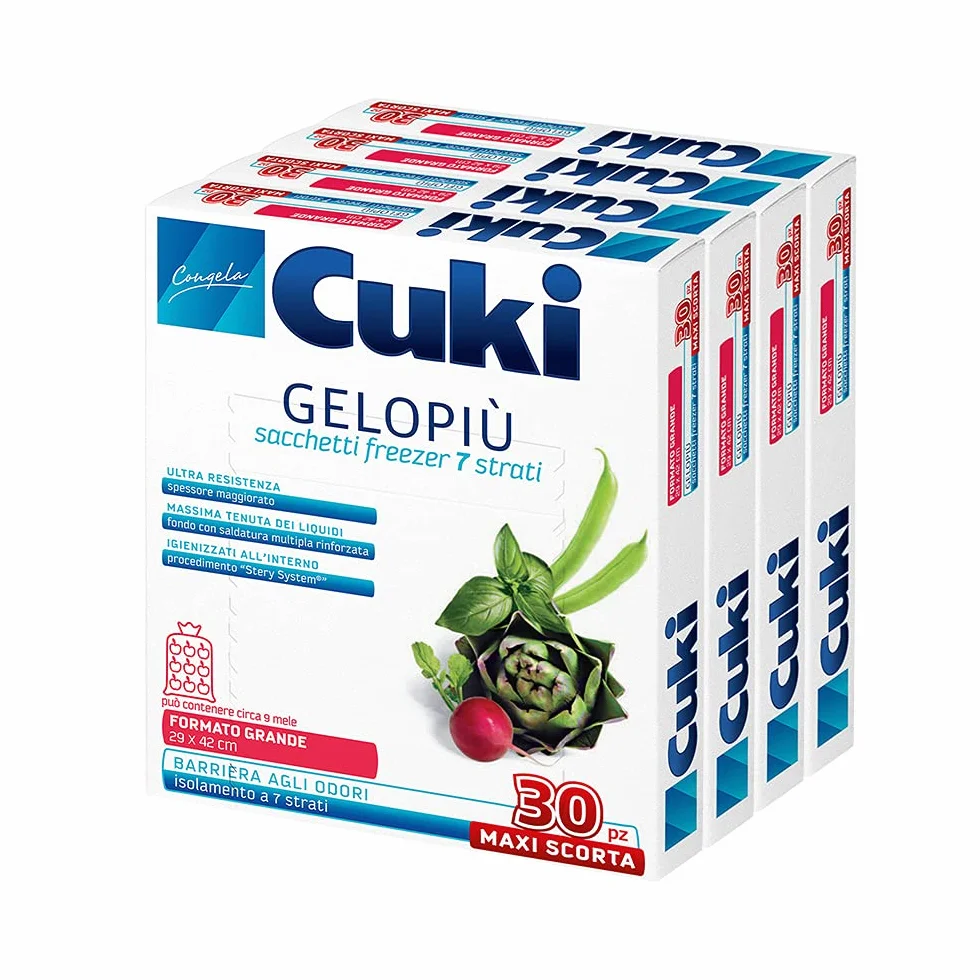 Cuki 200526 Worki do Zamrażania, Przezroczysty, 6l, 4 x 30 szt.