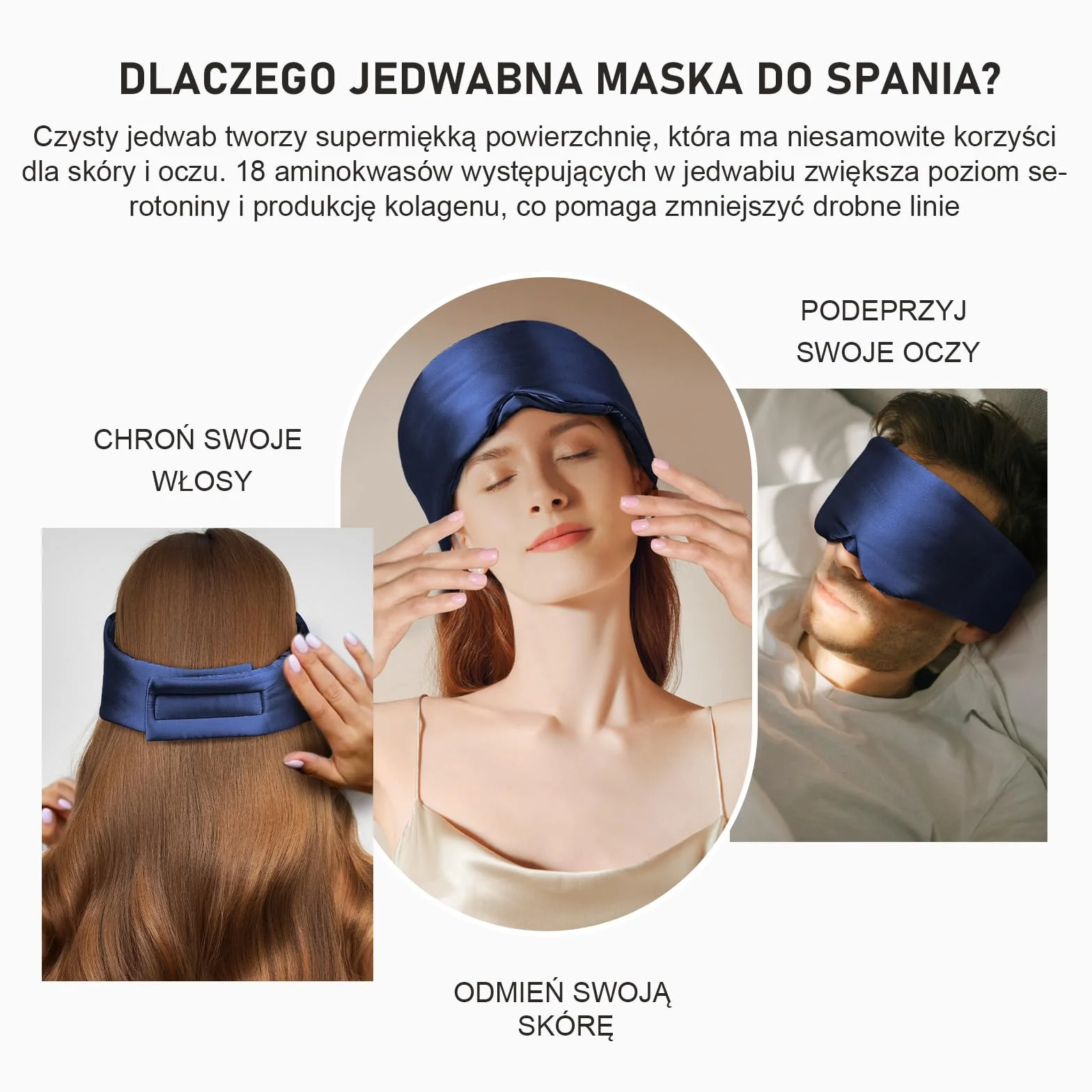 LitBear Jedwabna maska do spania dla osób śpiących na boku, 100% czysty jedwab morwowy 22 momme, dopasowująca się do twarzy, wyściełana, jedwabna opaska na oczy z regulowanym paskiem na głowę, dla