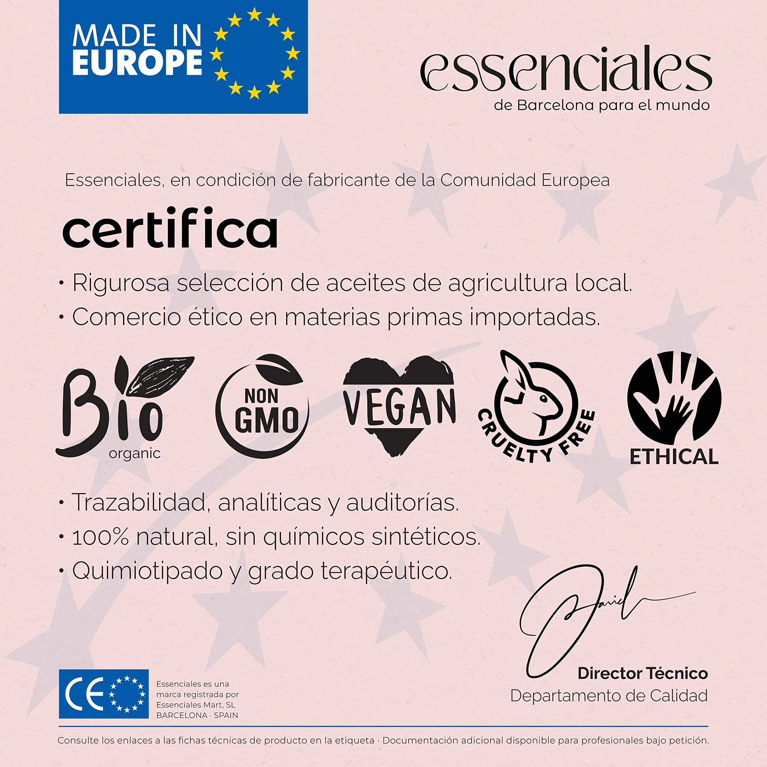 Essenciales - Olej roślinny z pestek winogron BIO, 100% czysty i certyfikowany ekologicznie, 100 ml | Olej roślinny Vitis Vinifera, pierwsze ciśnienie na zimno