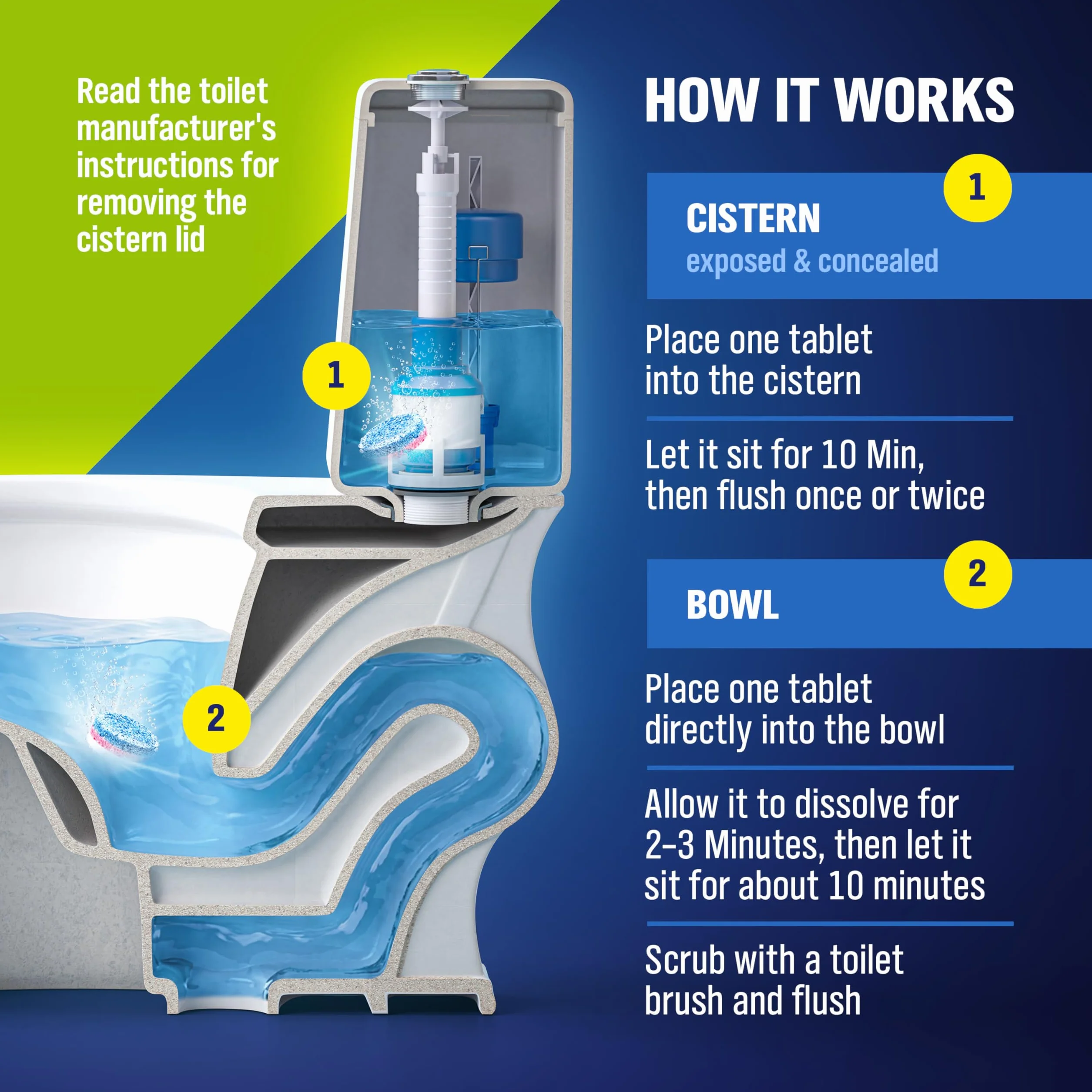 WoldoClean 3w1 Tabletki do WC Eukaliptus 35 x 25 g – Tabletki czyszczące do toalety przeciw kamieniowi i osadom z moczu do sanitariatów, pisuarów i odpływów