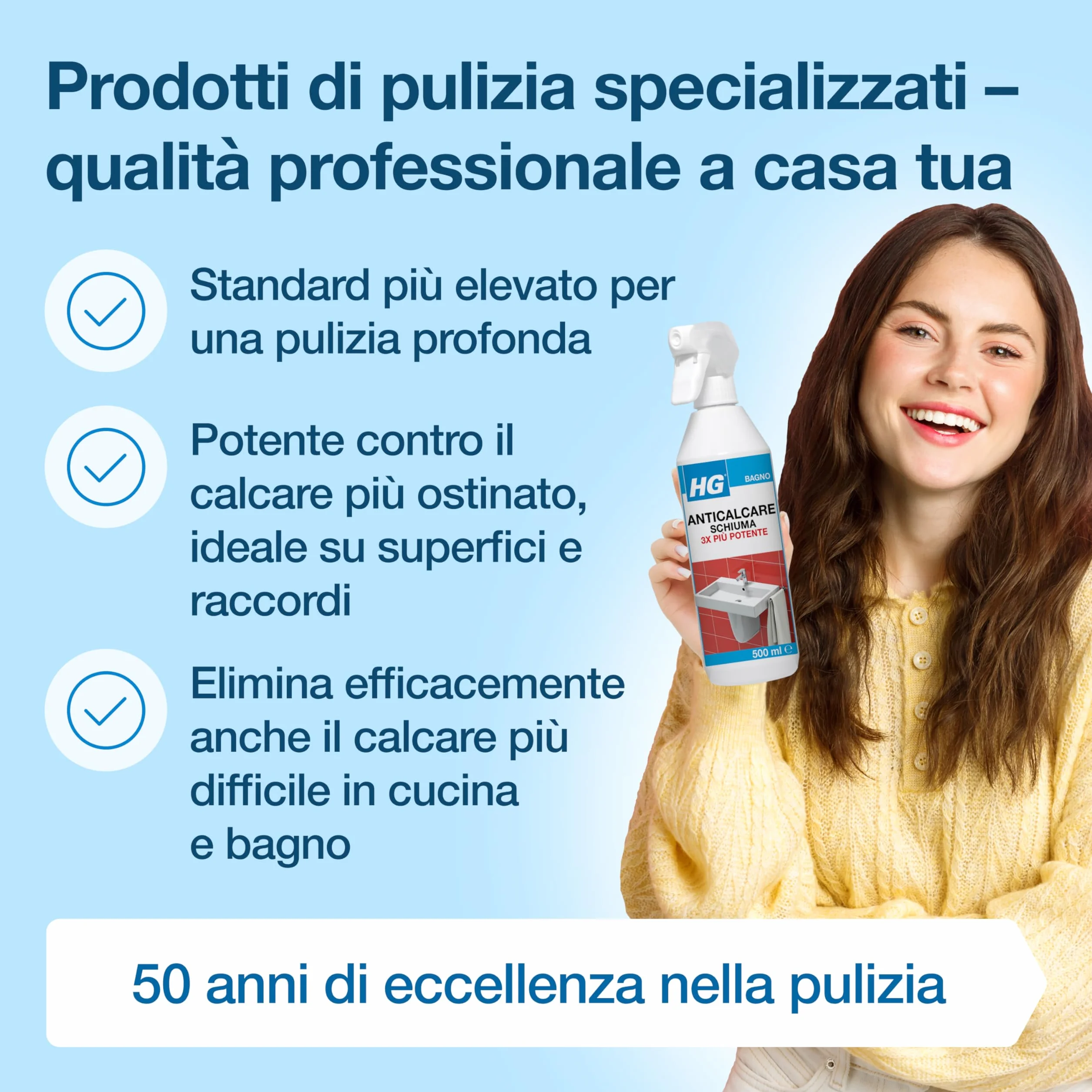 Pianka wapienna w sprayu, 3 x wydajna 500 ml HG do czyszczenia łazienki