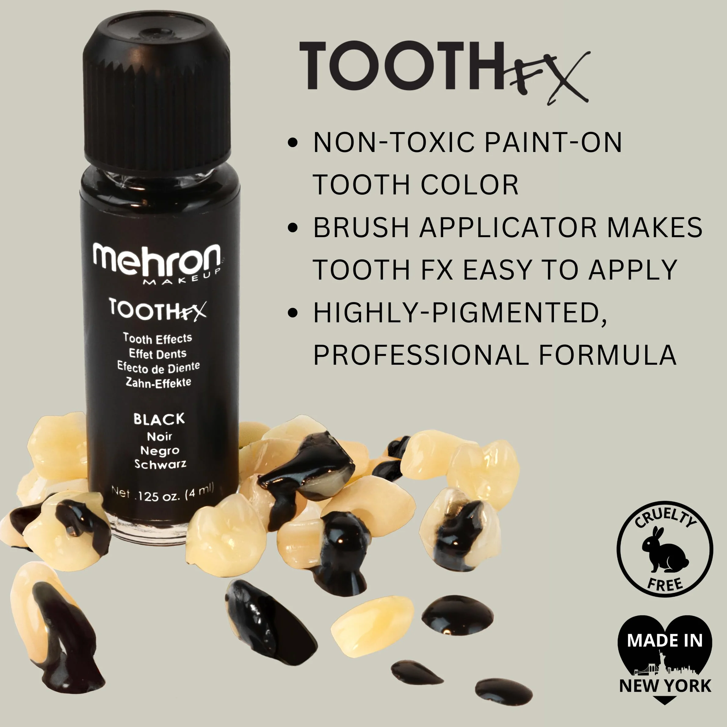 Mehron Inc. MTFX-N kolor czarnego zębów, Czarny, M
