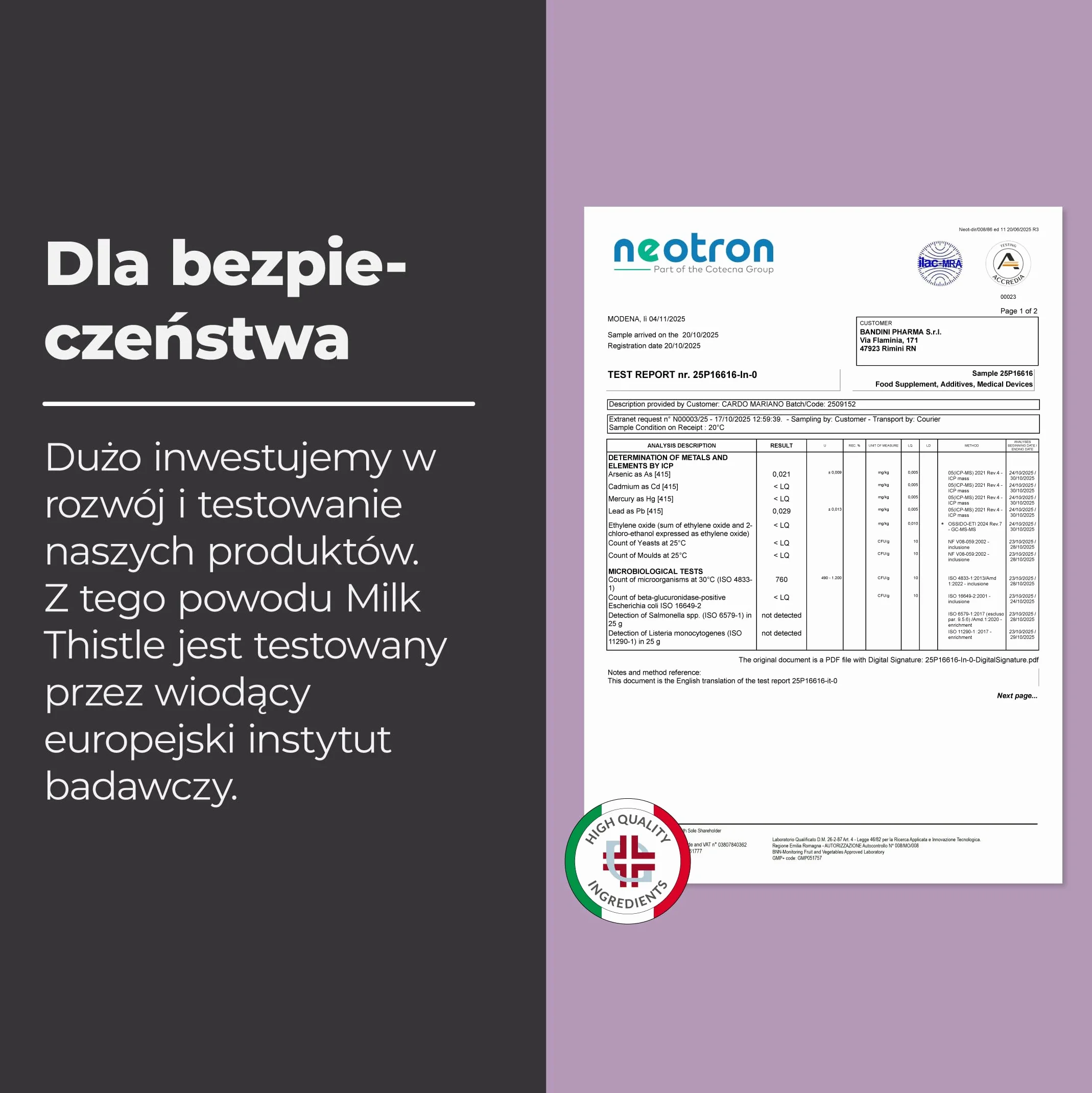 Bandini® Cardo Mariano Complex - karczoch mniszka lekarskiego - 150 kapsułek - wysoko dozowany z 80% sylimaryny - bez stearynianu magnezu, wyprodukowany we Włoszech - Wytwarzane metodą HPLC