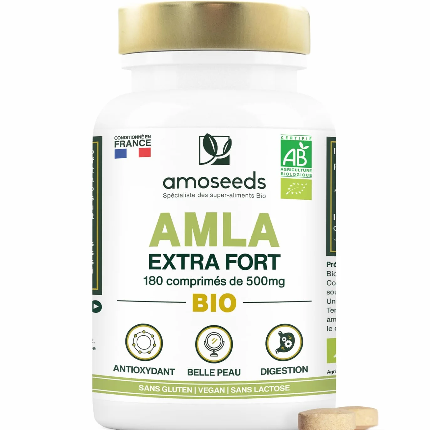 Amla BIO 180 tabletek 500mg | Skóra, Włosy, Trawienie | Amalaki, Porzeczka Indyjska | Najwyższa jakość
