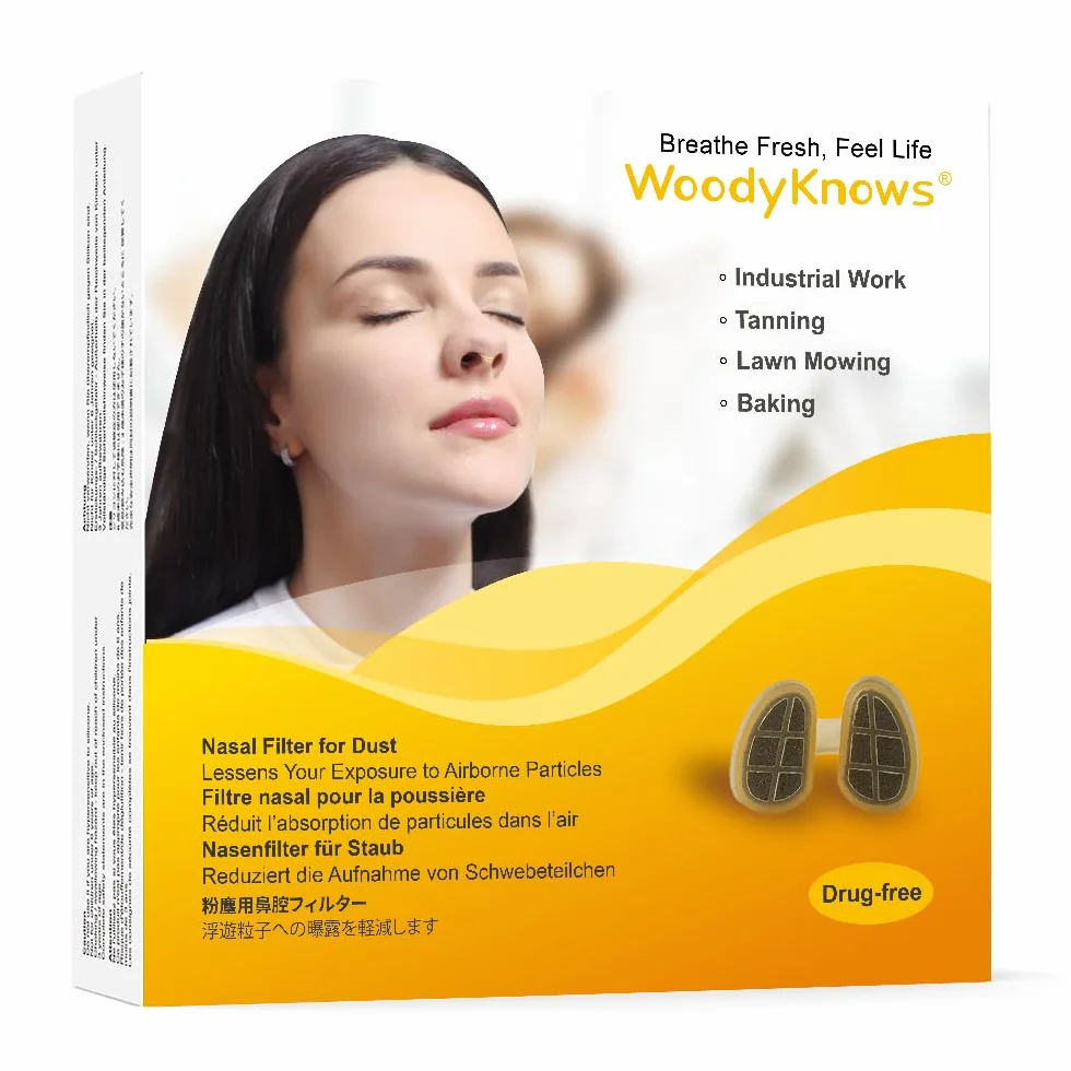 WoodyKnows Filtr na nos S/M/L/XL 1 filtr + 2 wymienne do zakurzonego środowiska