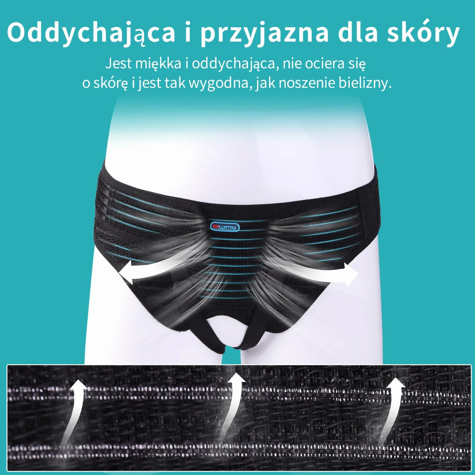 ENLUNTRA Przepuklina pachwinowa dla mężczyzn i kobiet, pas przepuklinowy do podwójnej przepukliny pachwinowej, łagodzenie bólu i regeneracji, regulowany pas biodrowy z 4 zdejmowanymi podkładkami(M)