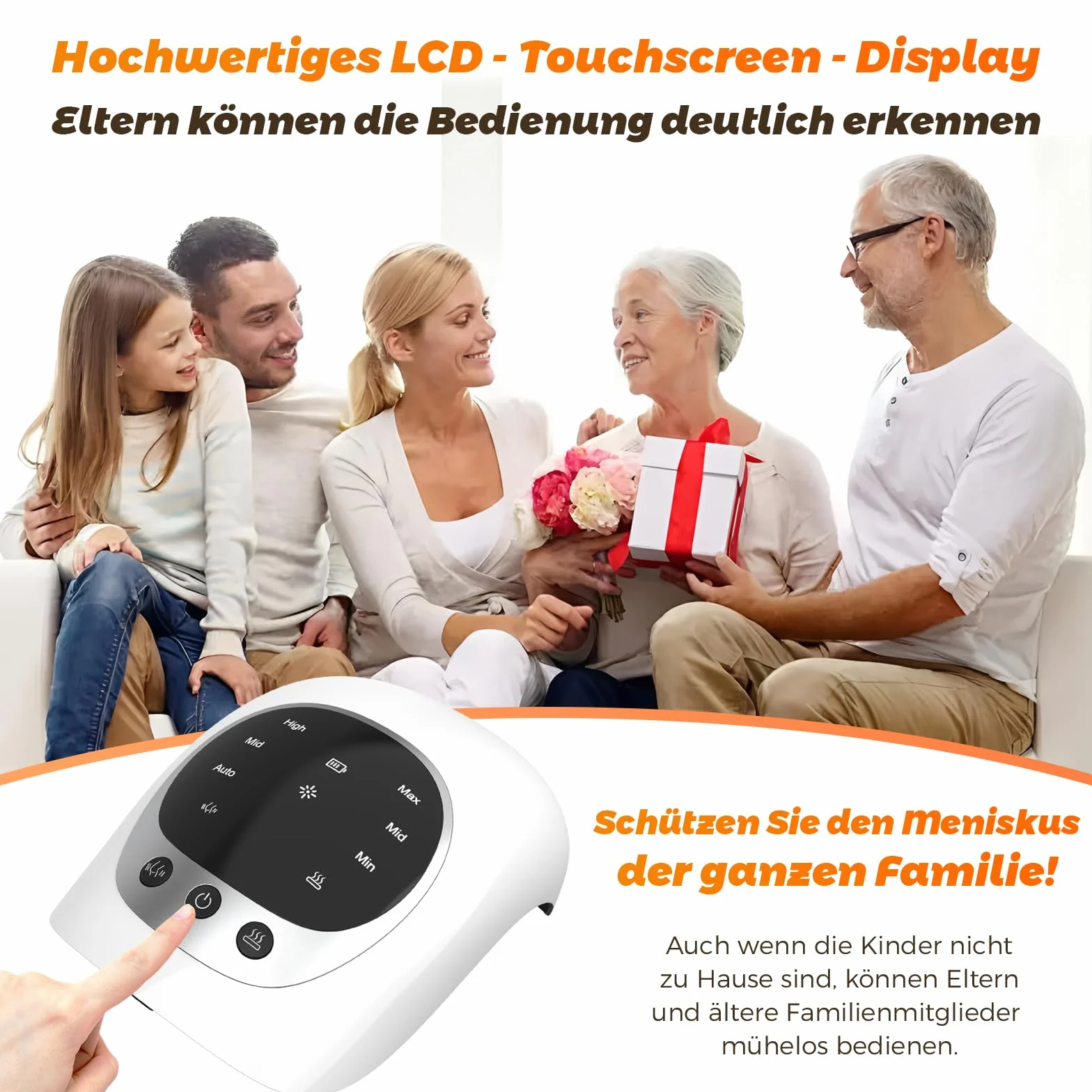 Urządzenie do masażu kolan, 3 poziomy temperatury, terapia światłem czerwonym, wyświetlacz LCD, terapia cieplna i wibracyjna, 7000 obr./min, czas pracy 120 min, czarny