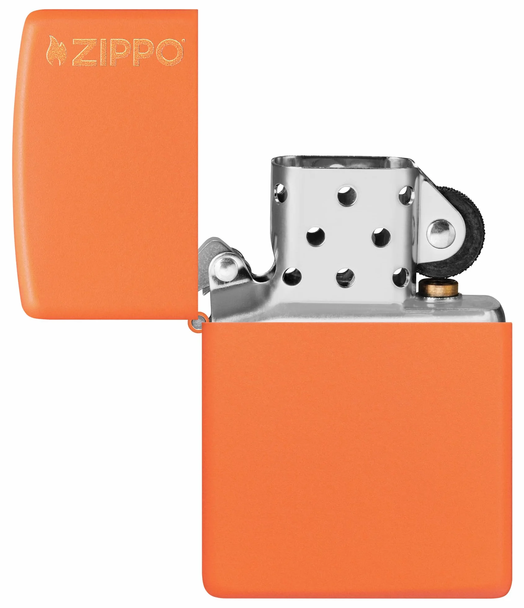 Zippo Zapalniczka Sztormowa Pomarańczowa Matowa Kolorowy Nadruk Odporna na Wiatr Wielokrotnego Użytku