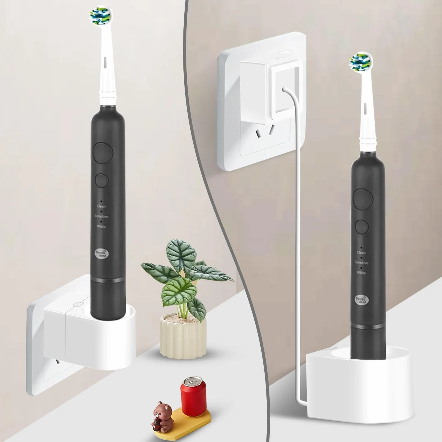 Ładowarka ścienna 2 w 1 Oral-B Braun do szczoteczki do zębów iO3 iO4 iO5 iO6 PRO 3 DB Series, wtyczka brytyjska 3757 Base biała