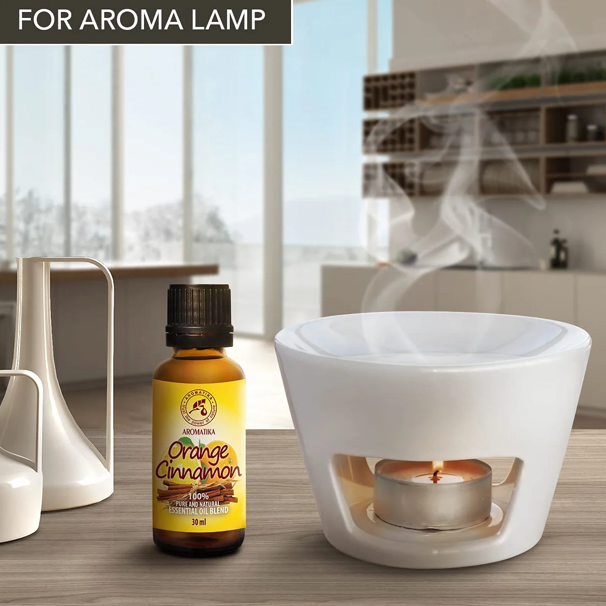 Fragrance Oil Blend 30ml - The Mix Natural Essential Cinnamon - Orange Oils - Best for Aromatherapy - Oil Burner - for Calming - Beauty - Relaxation - Glass Bottle