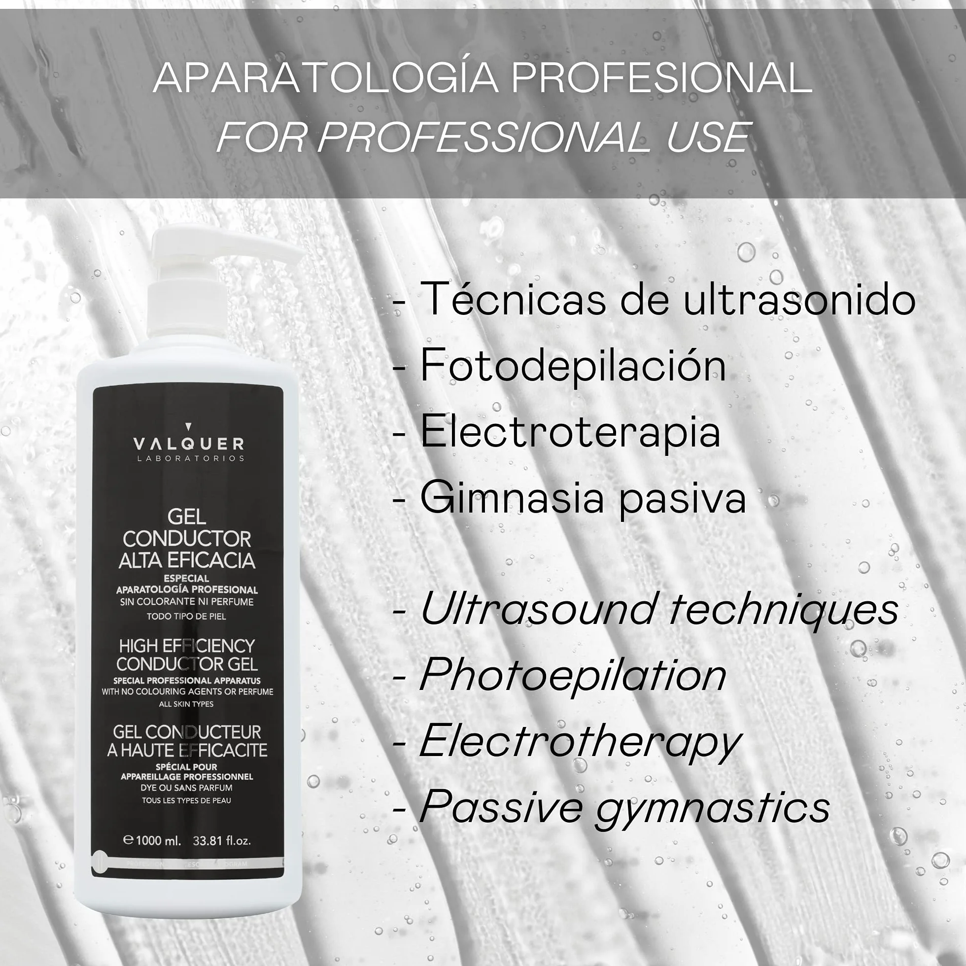VALQUER Żel Przewodzący do Ultradźwięków i Radiofrekwencji | Profesjonalny Żel do IPL Laser EMS i Mikroprądów | Bezbarwny Wodny Bezzapachowy | 5 L
