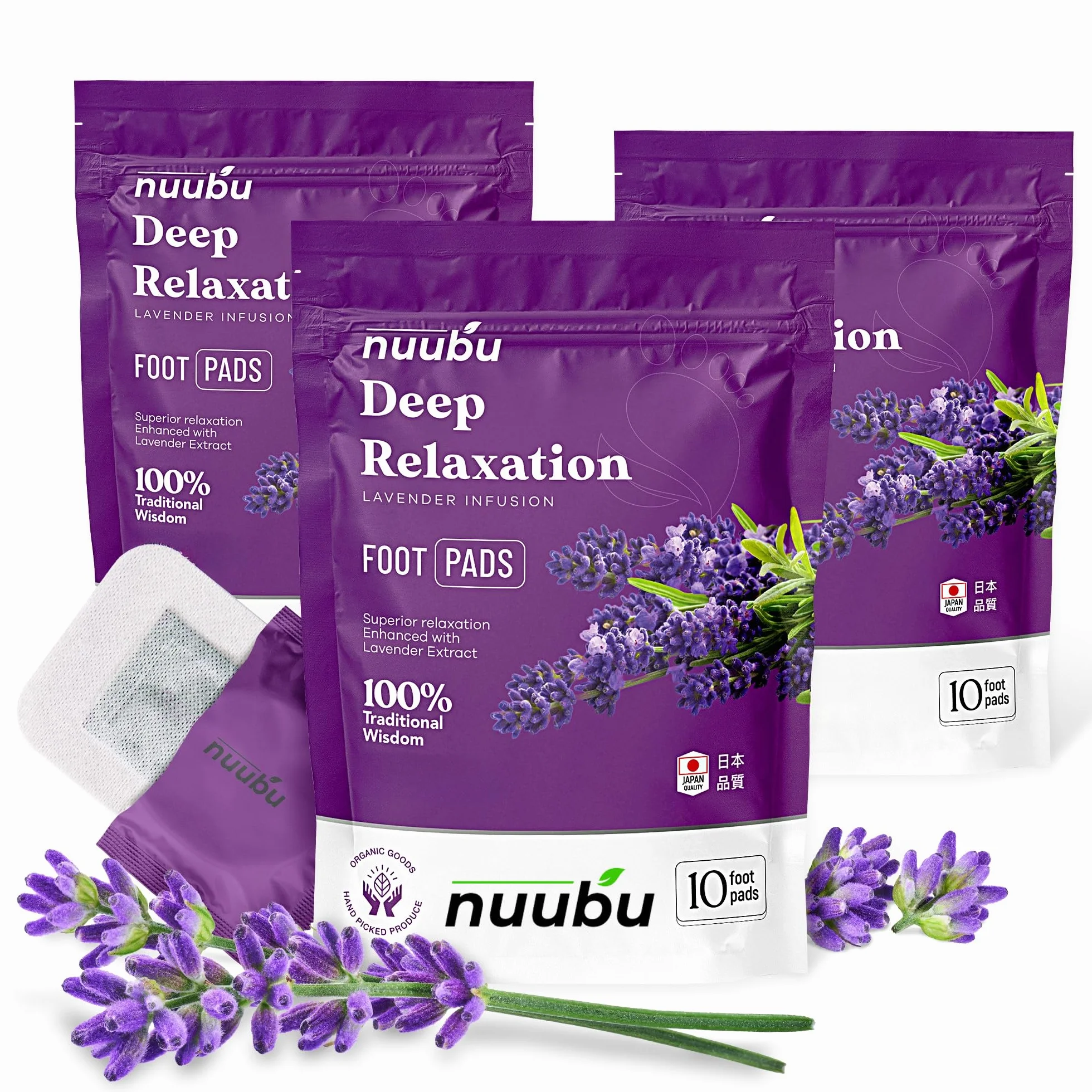 Nuubu Plastry na stopy (30 Plastrów), Naturalne plastry na stopy z lawendą i octem drzewnym