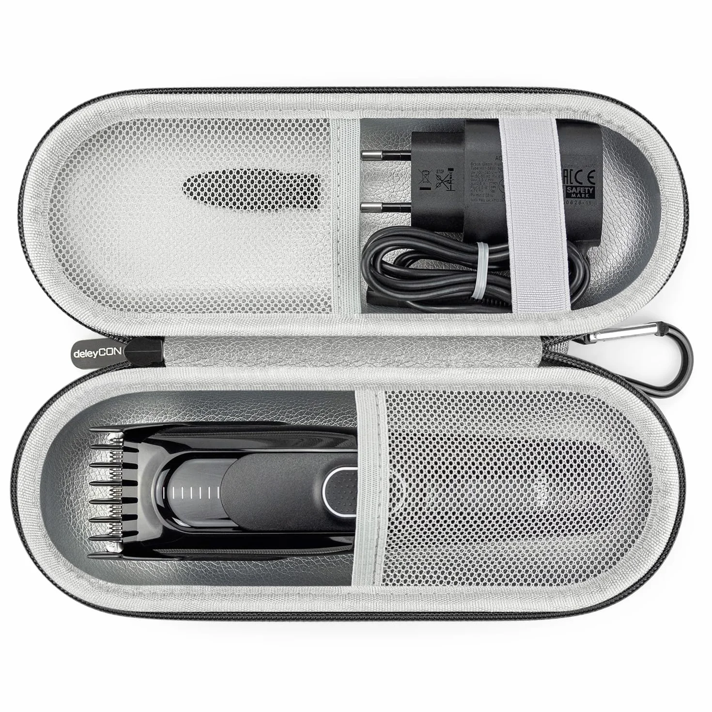 deleyCON Hardcase Etui Podróżne Torba na Szczoteczkę do Zębów Golarkę Kosmetyki - Czarny