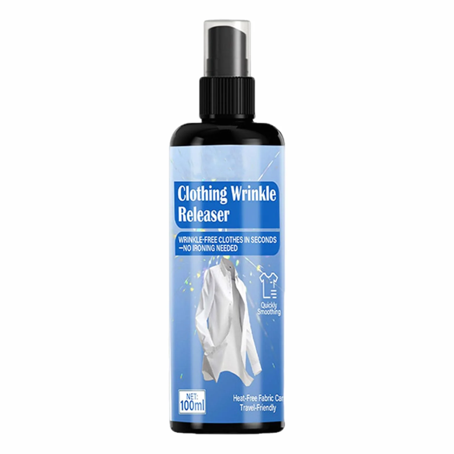 Spray do krochmalenia do prasowania - 100ml Antystatyczny spray prasowania tkanin - Mgiełka zmiękczająca ubrania i odzież, Prania w Domu, Podróży, na Studia, dla Koszul, Obrusów, Pościeli