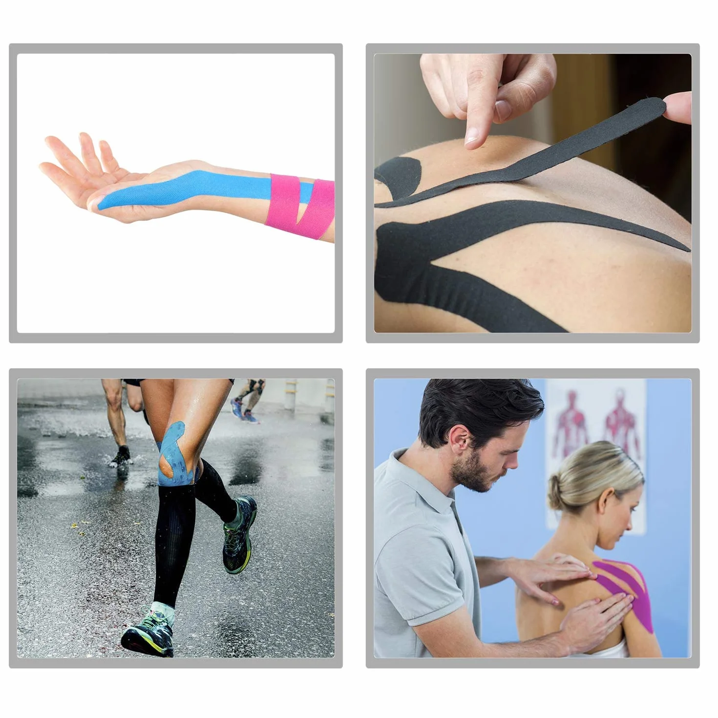 Body & Mind Taśma kinezjologiczna hipoalergiczna wodoodporna 2,5 cm 5 cm 10 cm