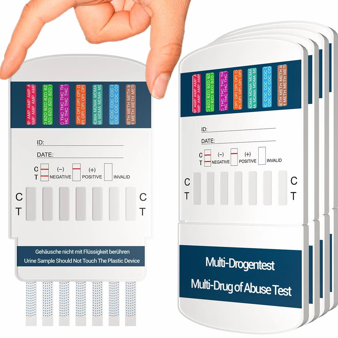 5 x 10 w 1 test na moczu – 10 rodzajów narkotyków – szybki test na THC, amfetaminę, kokainę, opiate, methadon, MDMA, benodiazepinę, oksykodon i butalbital