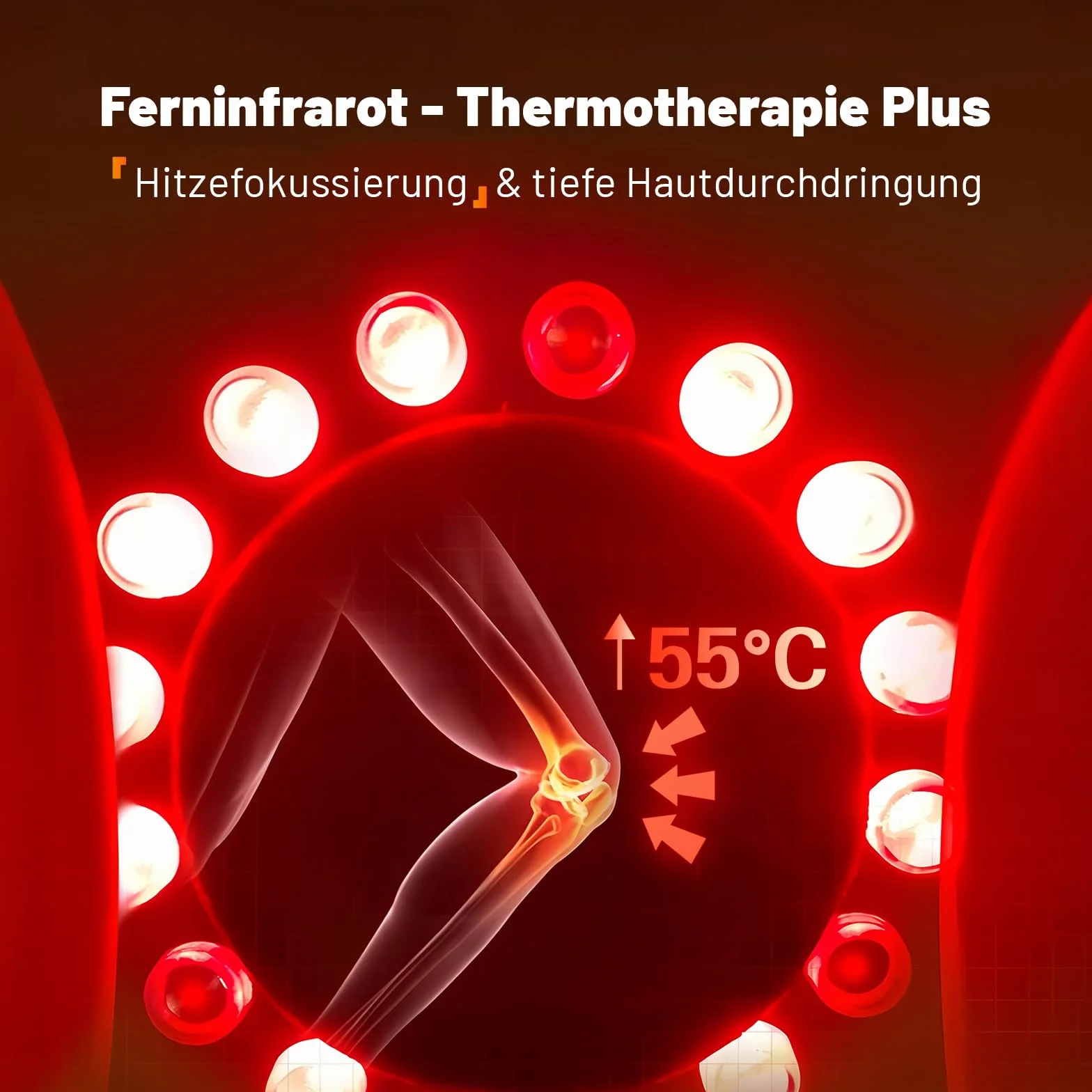 Urządzenie do masażu kolan, 3 poziomy temperatury, terapia światłem czerwonym, wyświetlacz LCD, terapia cieplna i wibracyjna, 7000 obr./min, czas pracy 120 min, czarny